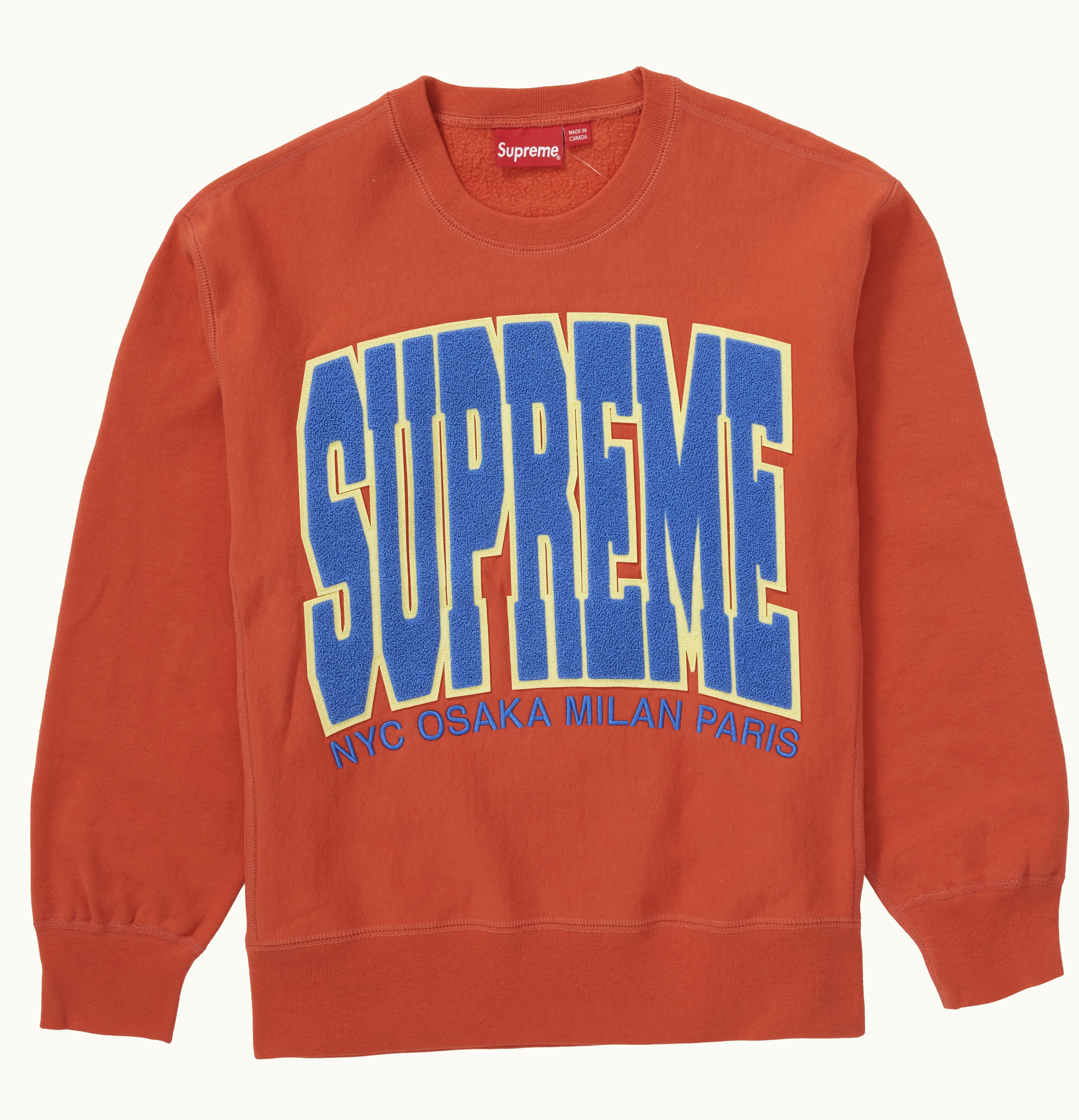 Supreme Supreme Cities Arc Crewneck Burnt Orange
