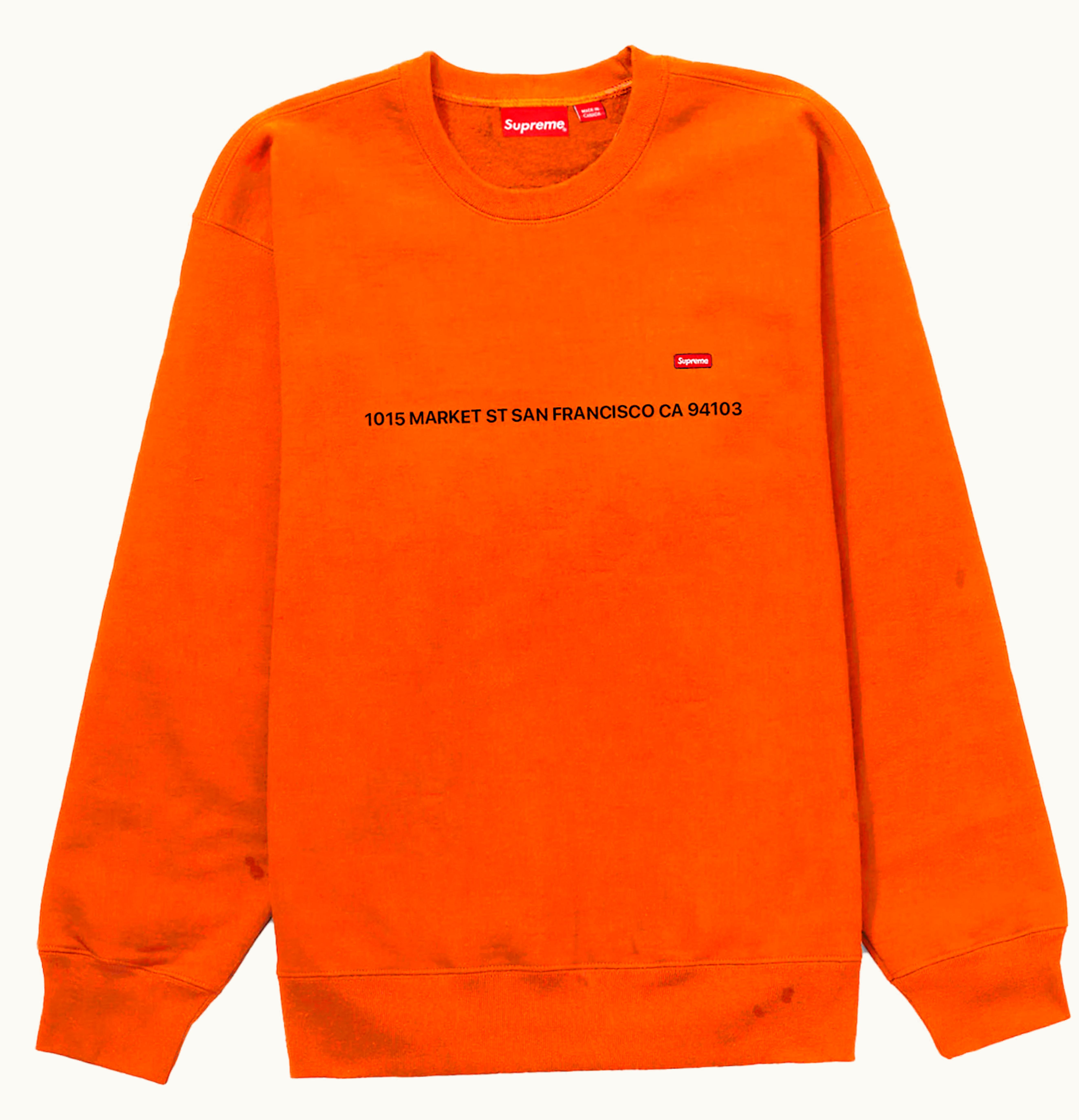 Supreme Supreme Small Box Crewneck San Francisco Shop Exclusive Orange