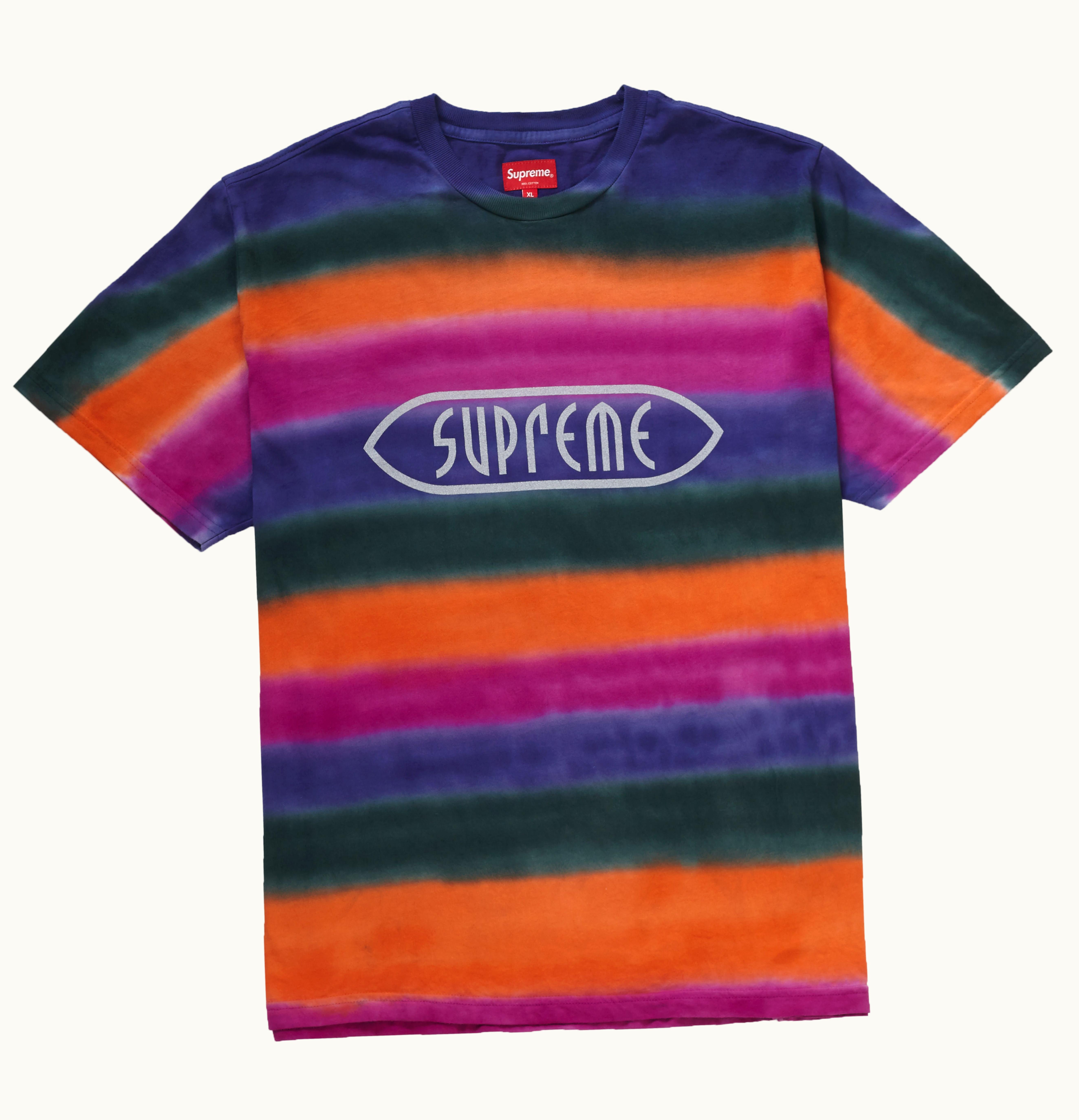 Supreme Supreme Rainbow Stripe Tee Orange