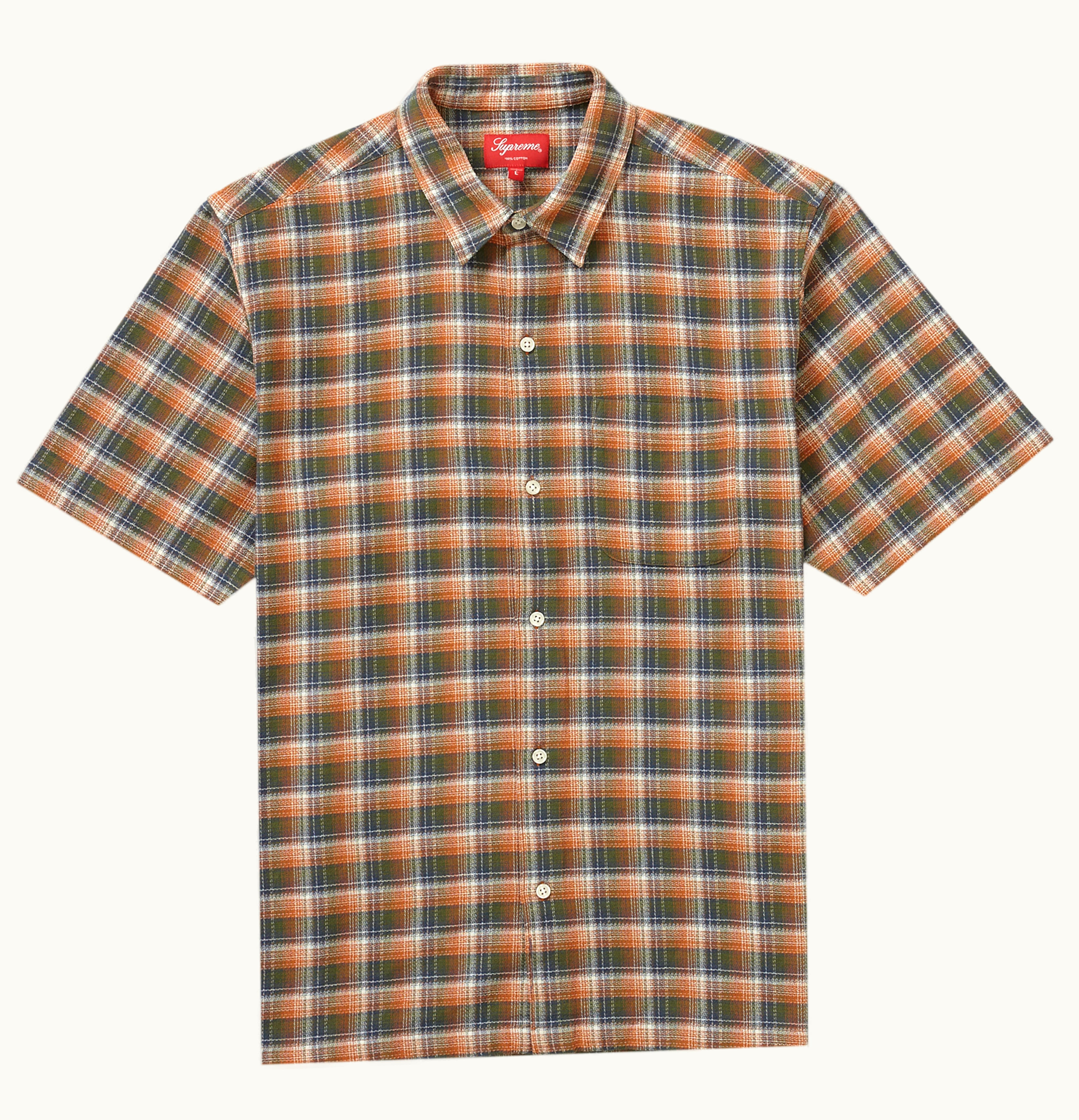 Supreme Supreme Plaid S S Shirt SS22 Orange
