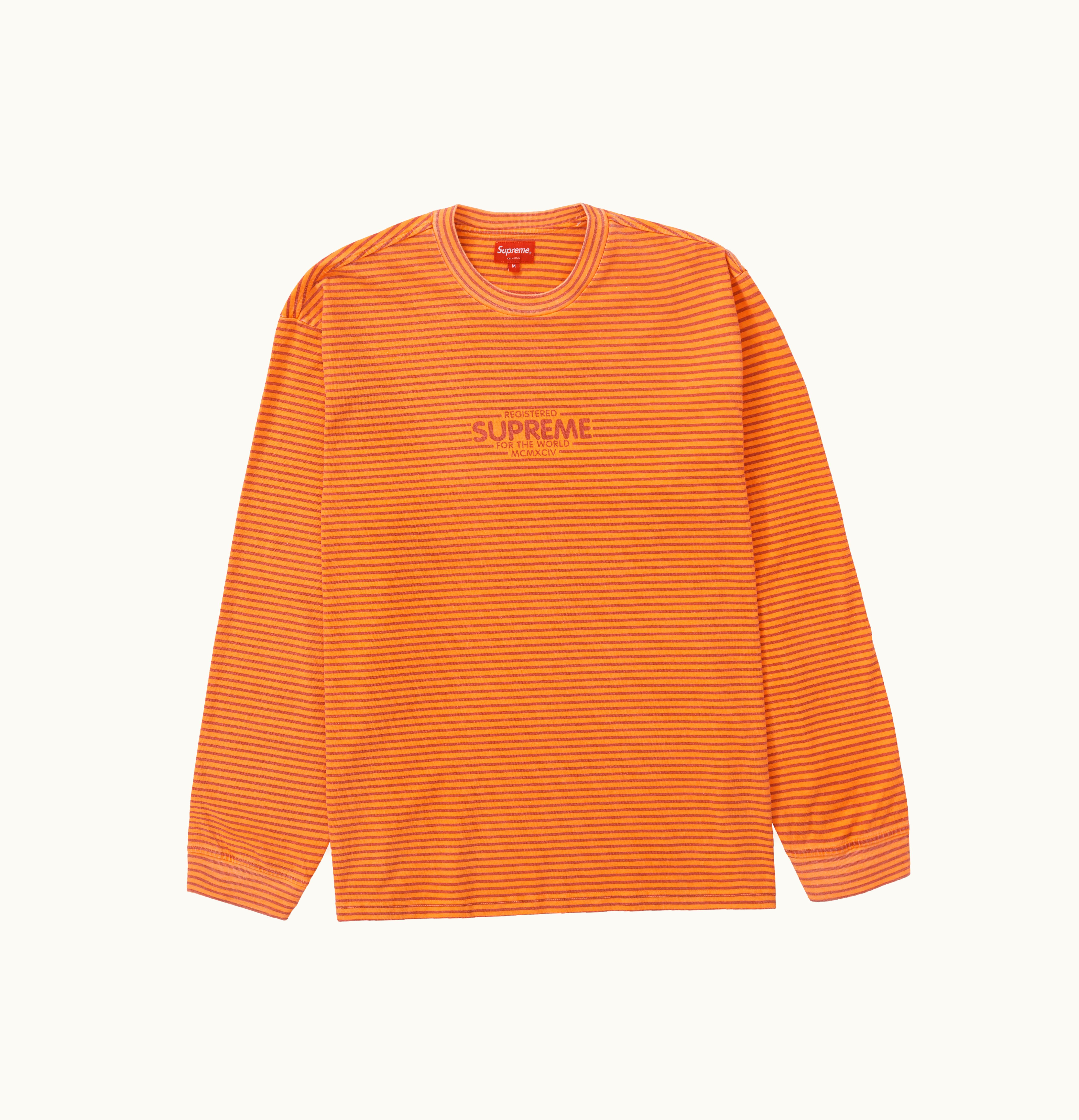 Supreme Supreme Micro Stripe L S Top Orange