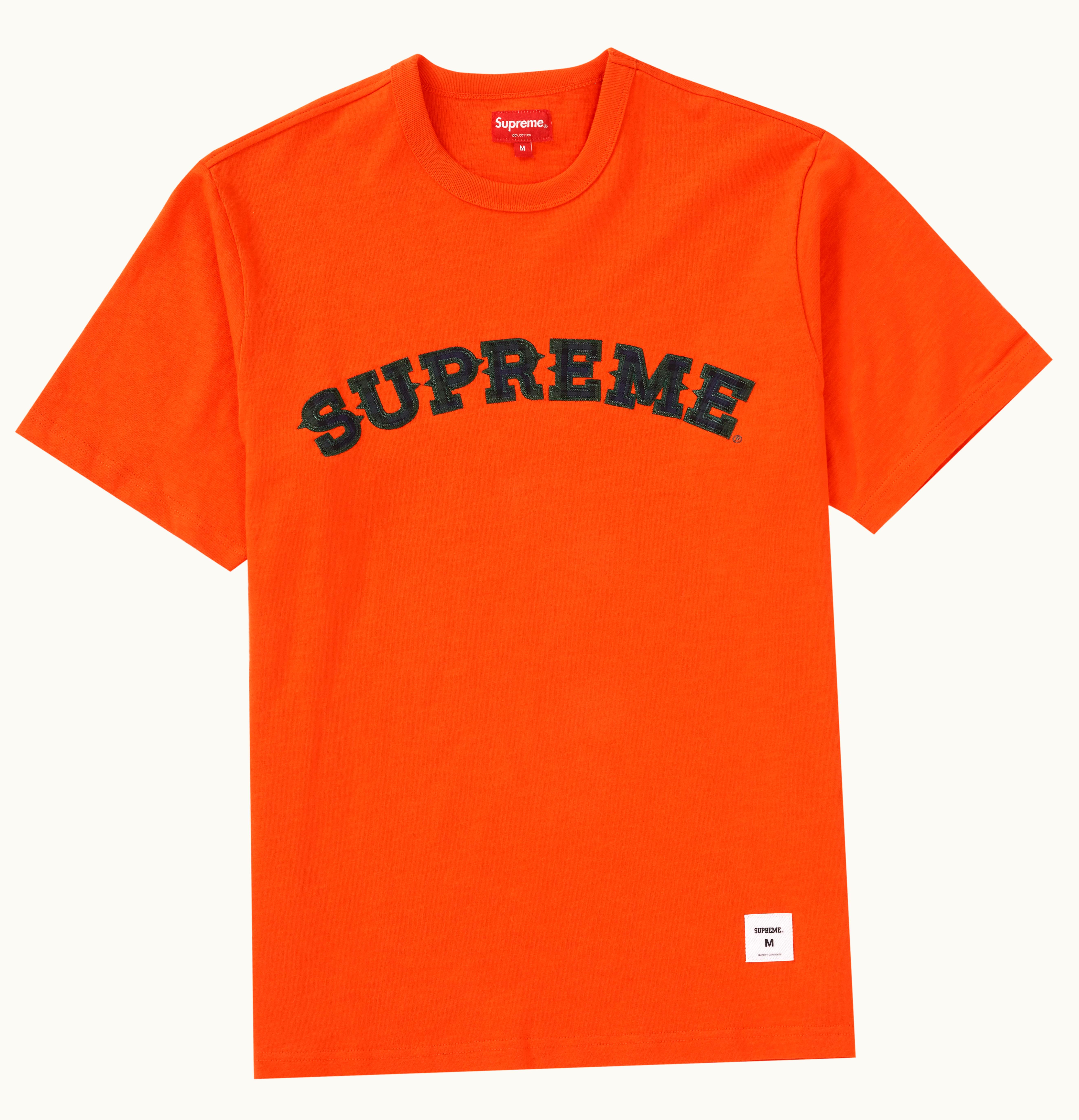 Supreme Supreme Plaid Appliqu S S Top Orange