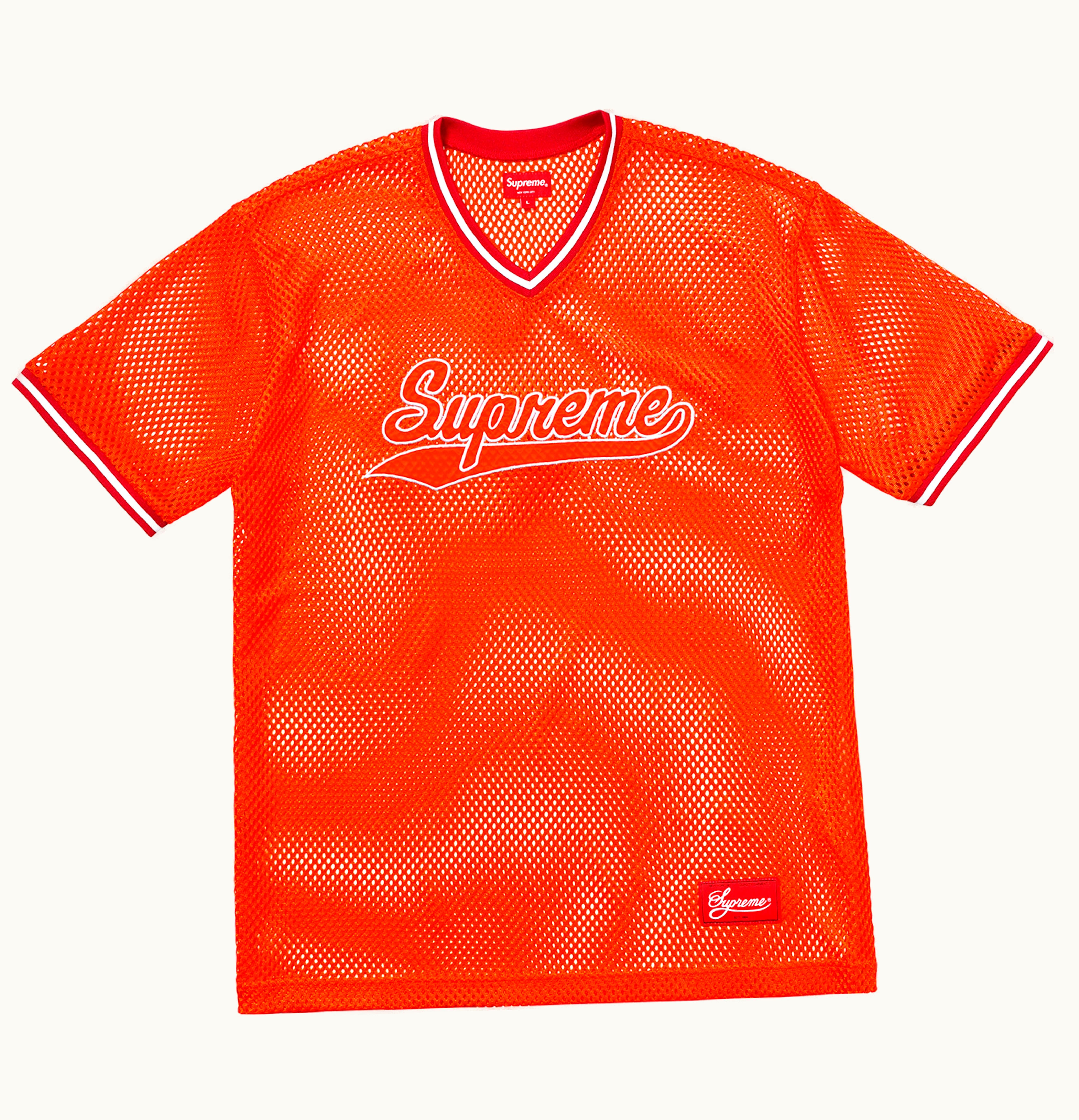 Supreme Supreme Mesh Baseball Top Orange SS18