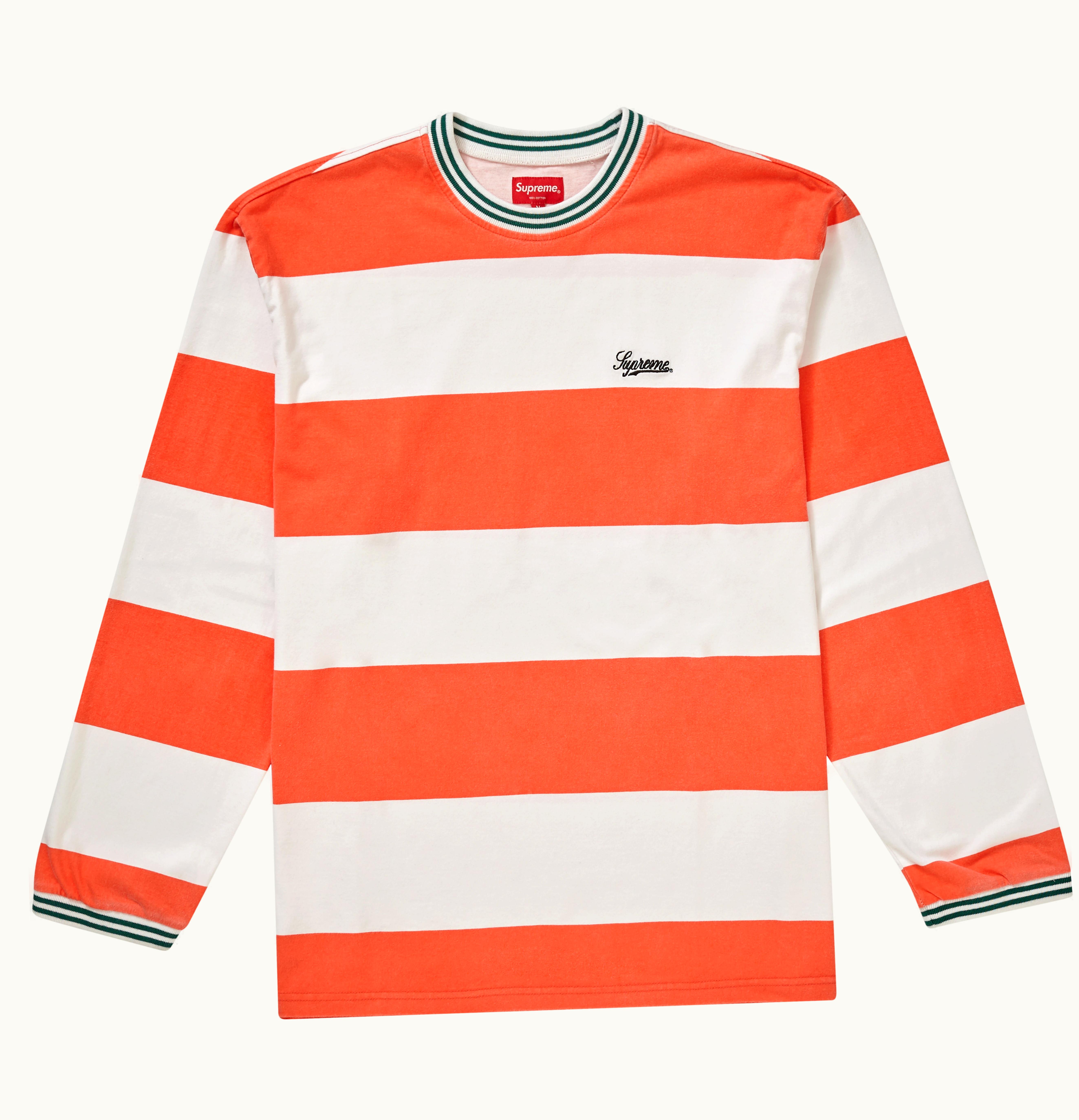 Supreme Supreme Printed Stripe L S Top FW19 Orange