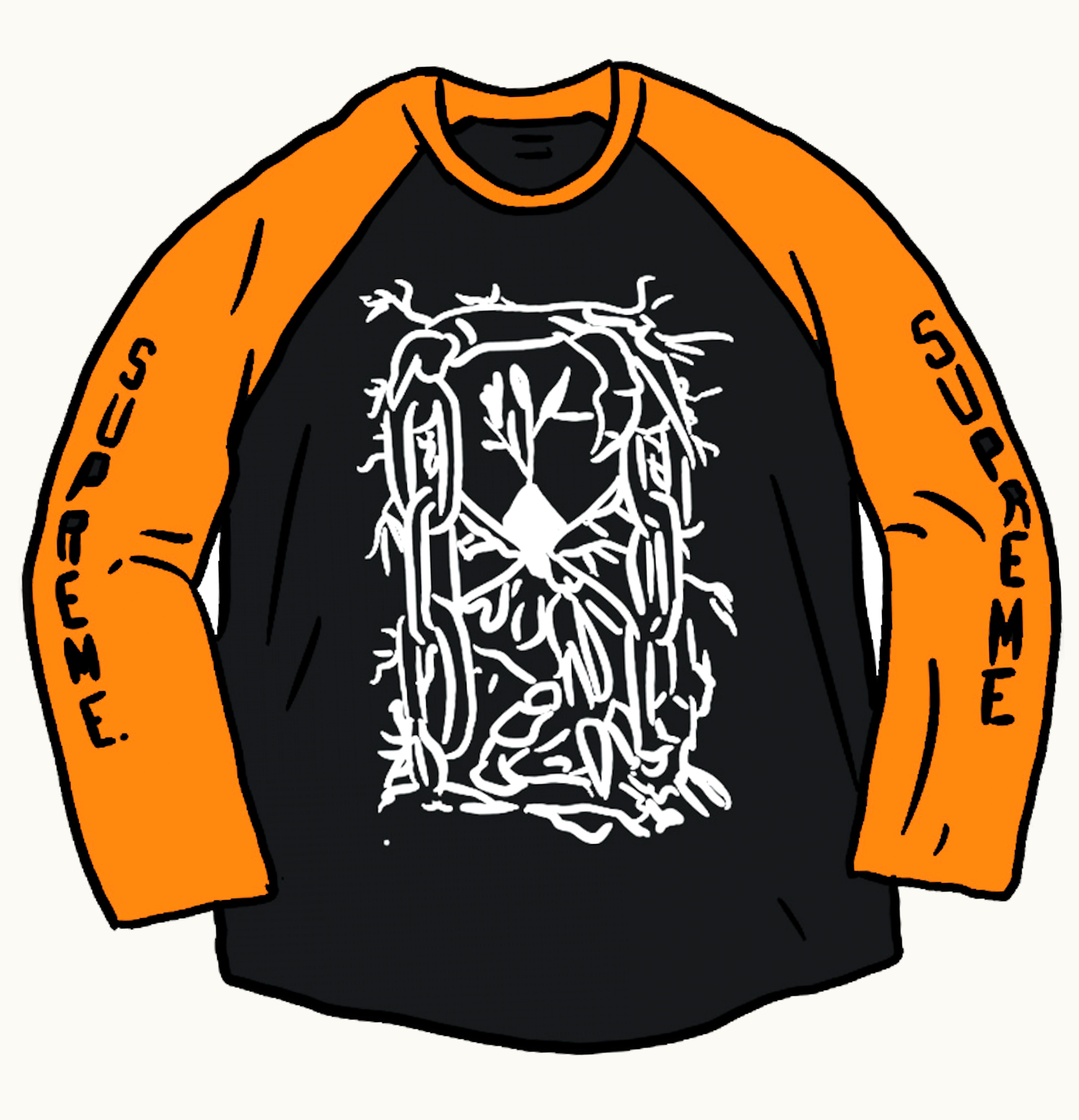 Supreme Supreme Hourglass Raglan L S Top Orange