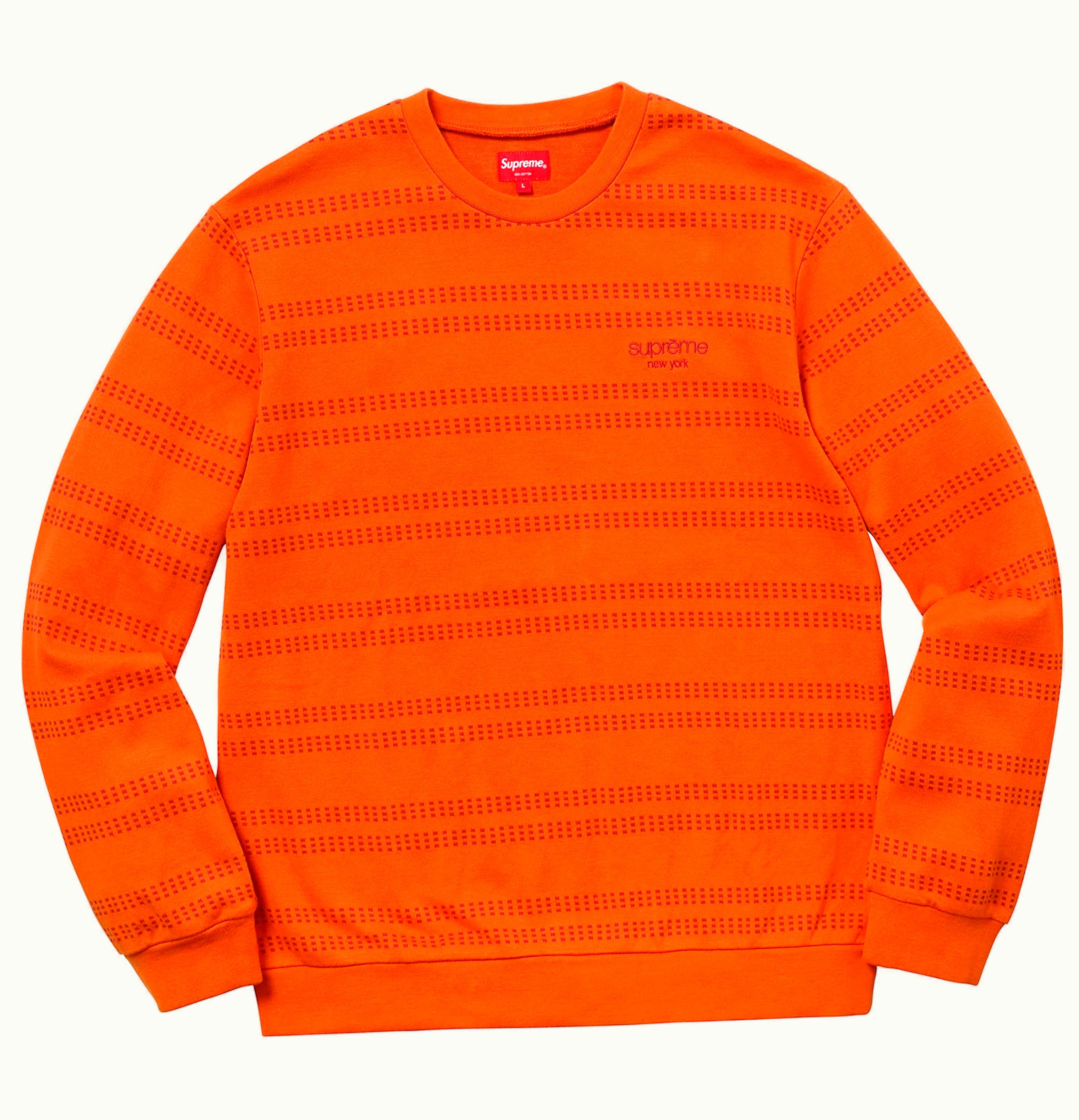 Supreme Supreme Dash Stripe Crewneck Orange