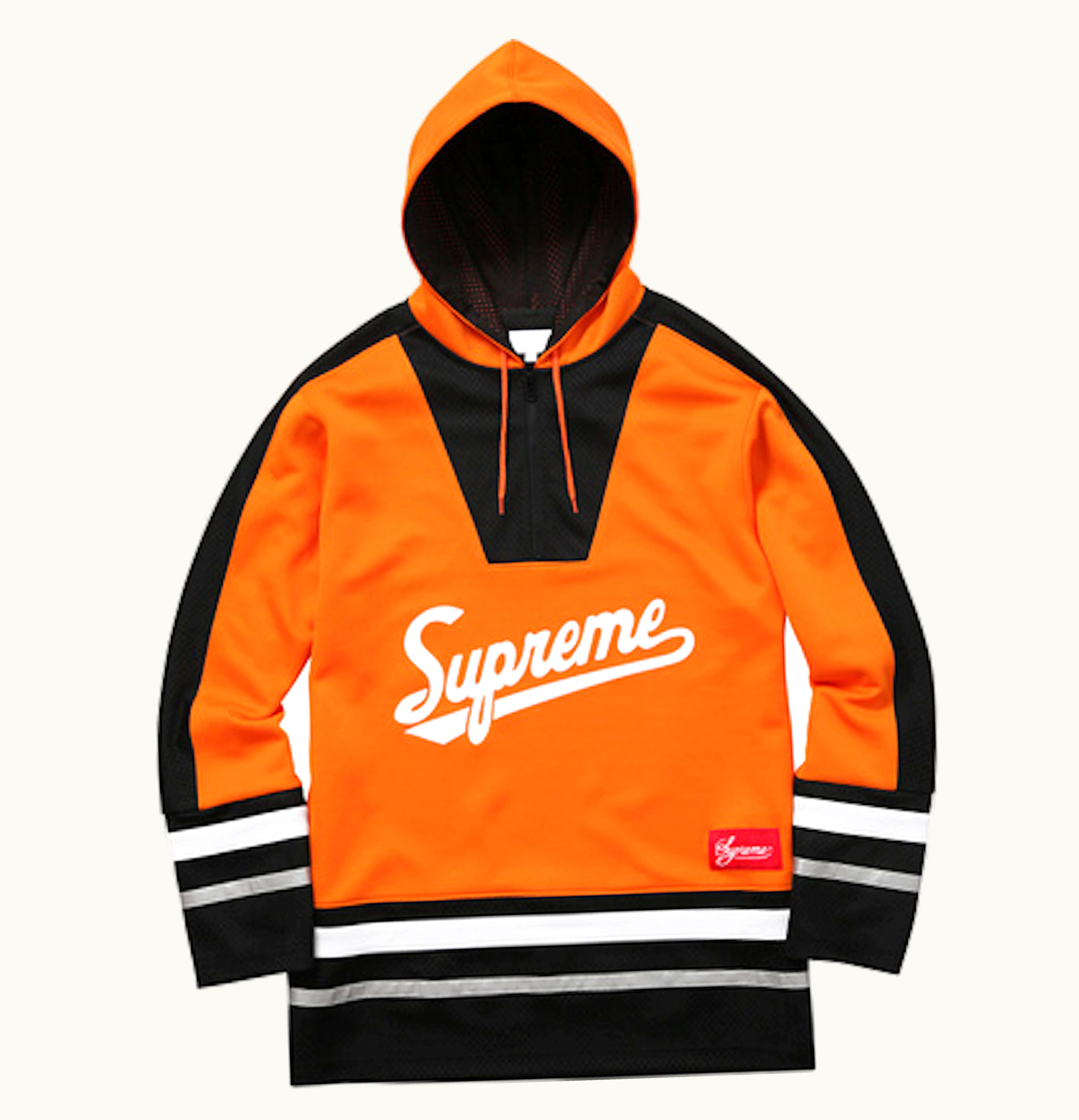 Supreme Supreme Script Hooded Hockey Top Orange