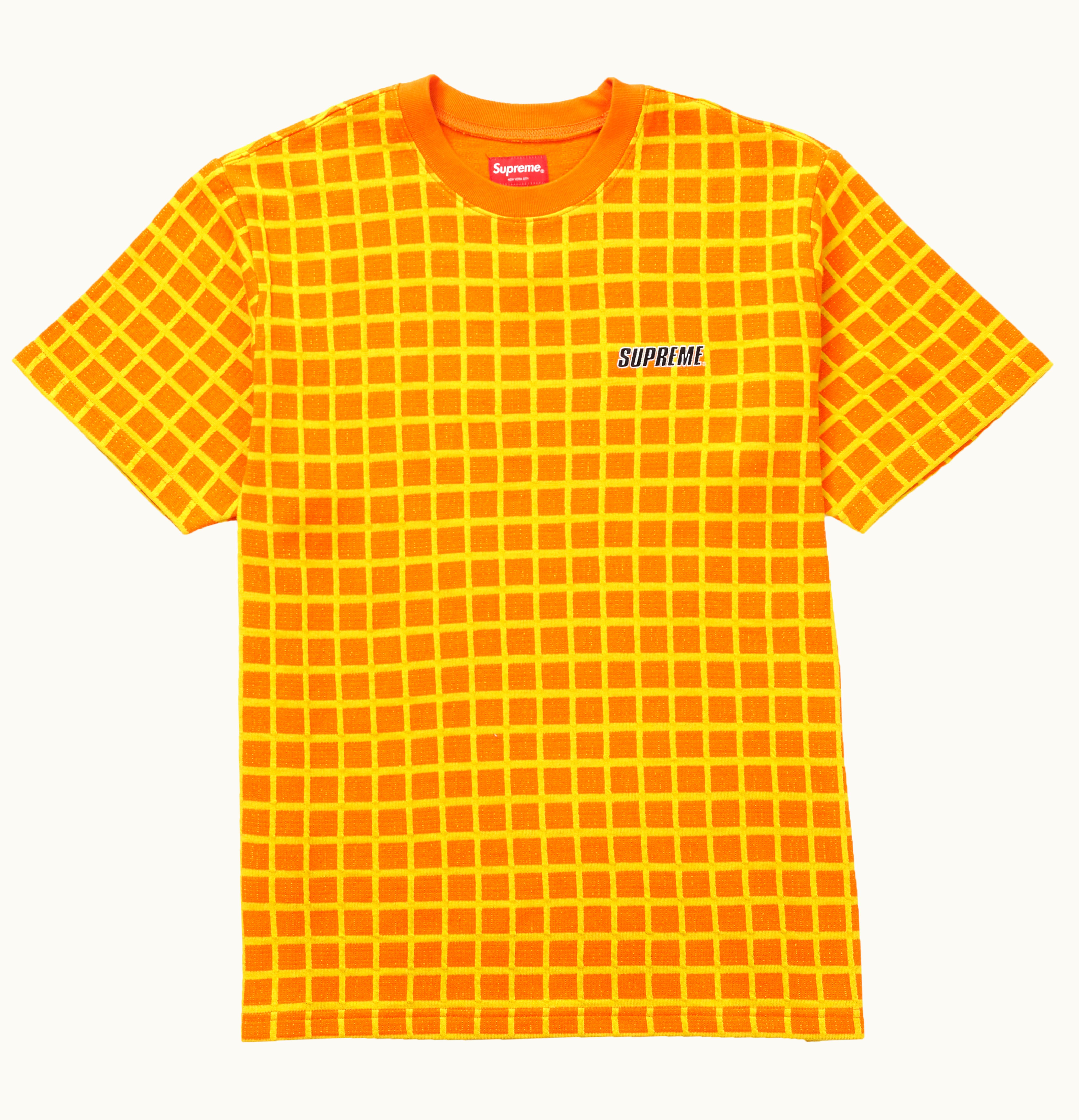 Supreme Supreme Grid Jacquard S S Top Orange