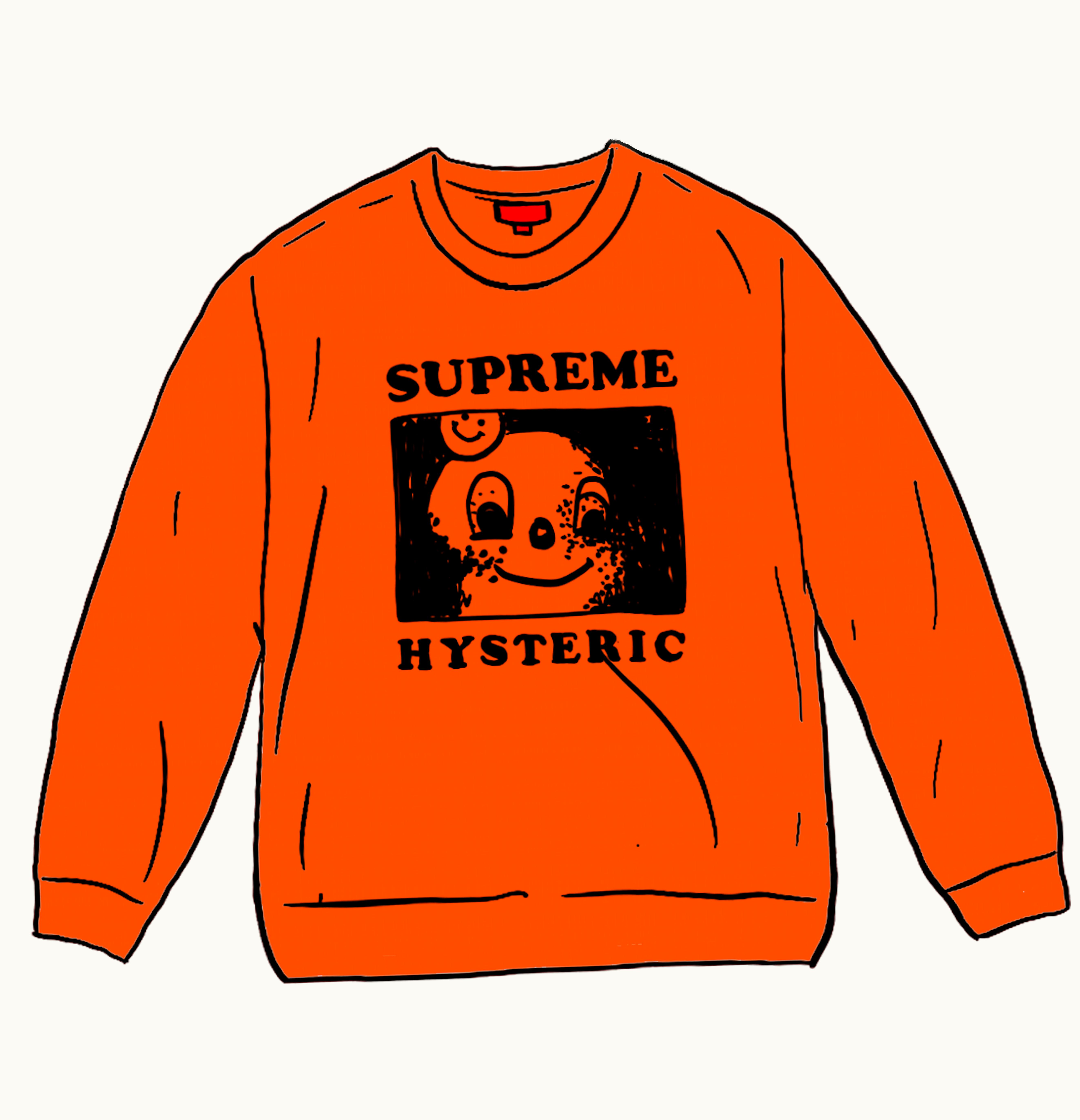 Supreme Supreme HYSTERIC GLAMOUR Crewneck Orange