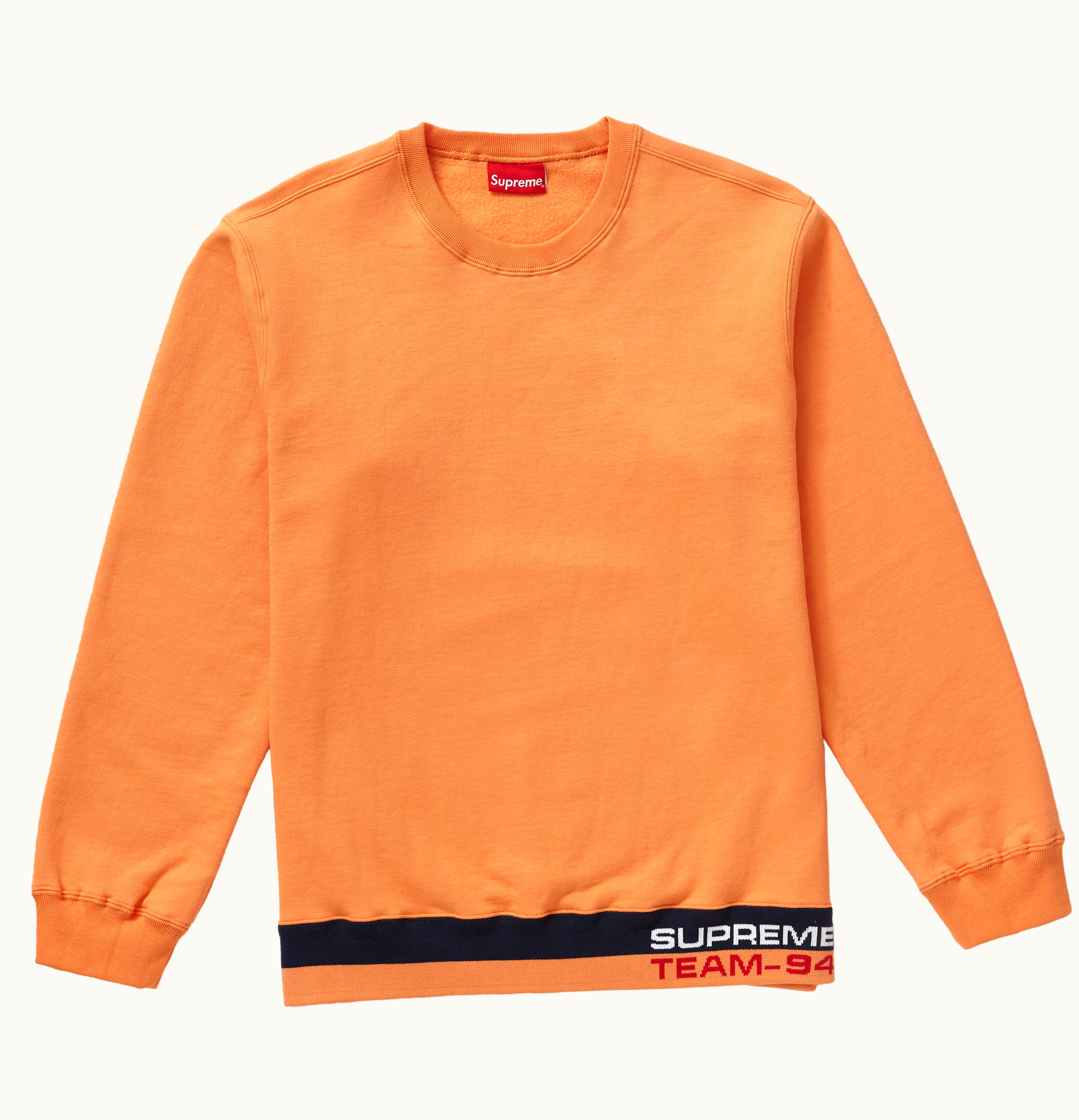 Supreme Supreme Rib Stripe Crewneck Pale Orange