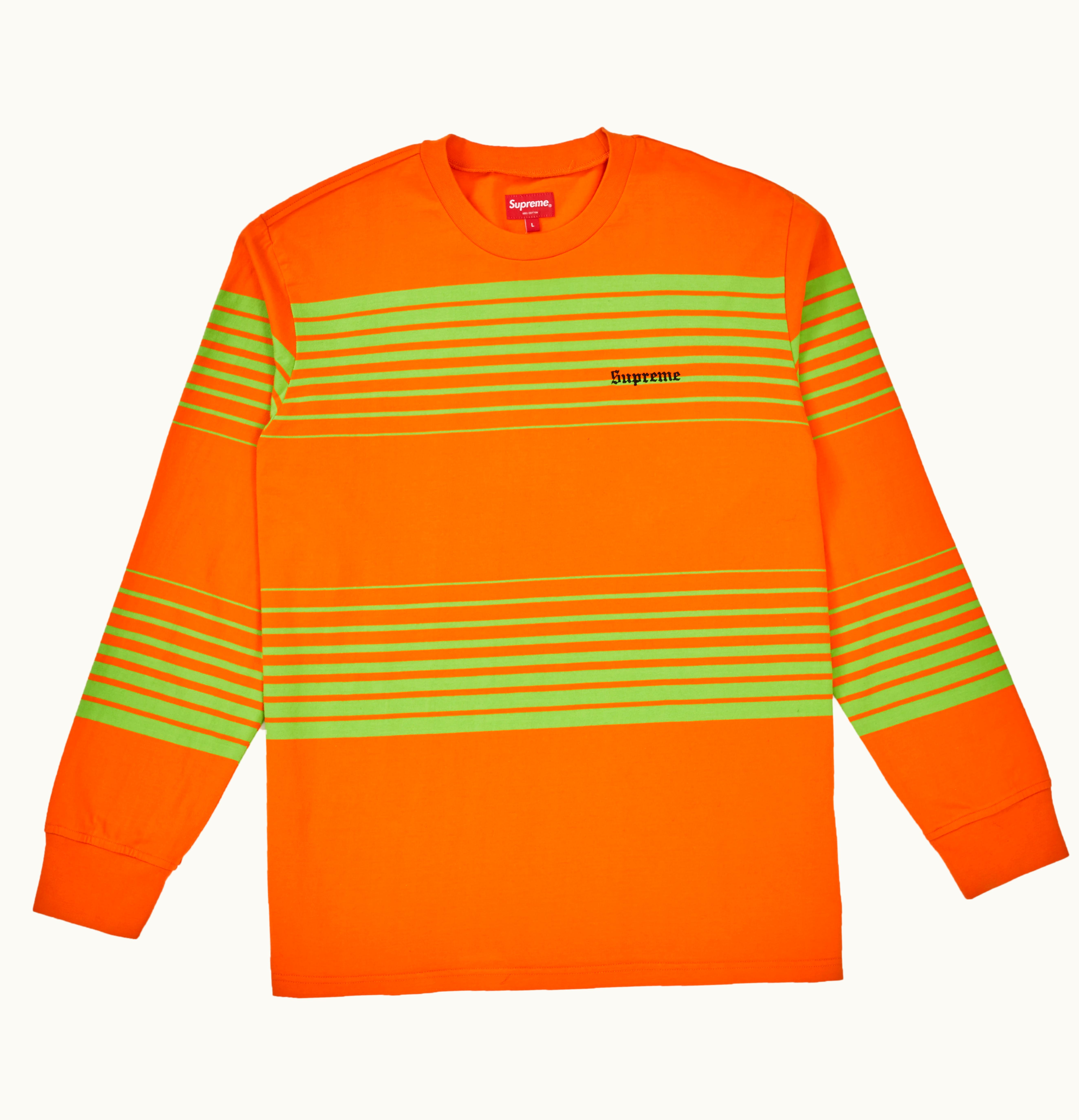 Supreme Supreme Fade Stripe L S Top Orange