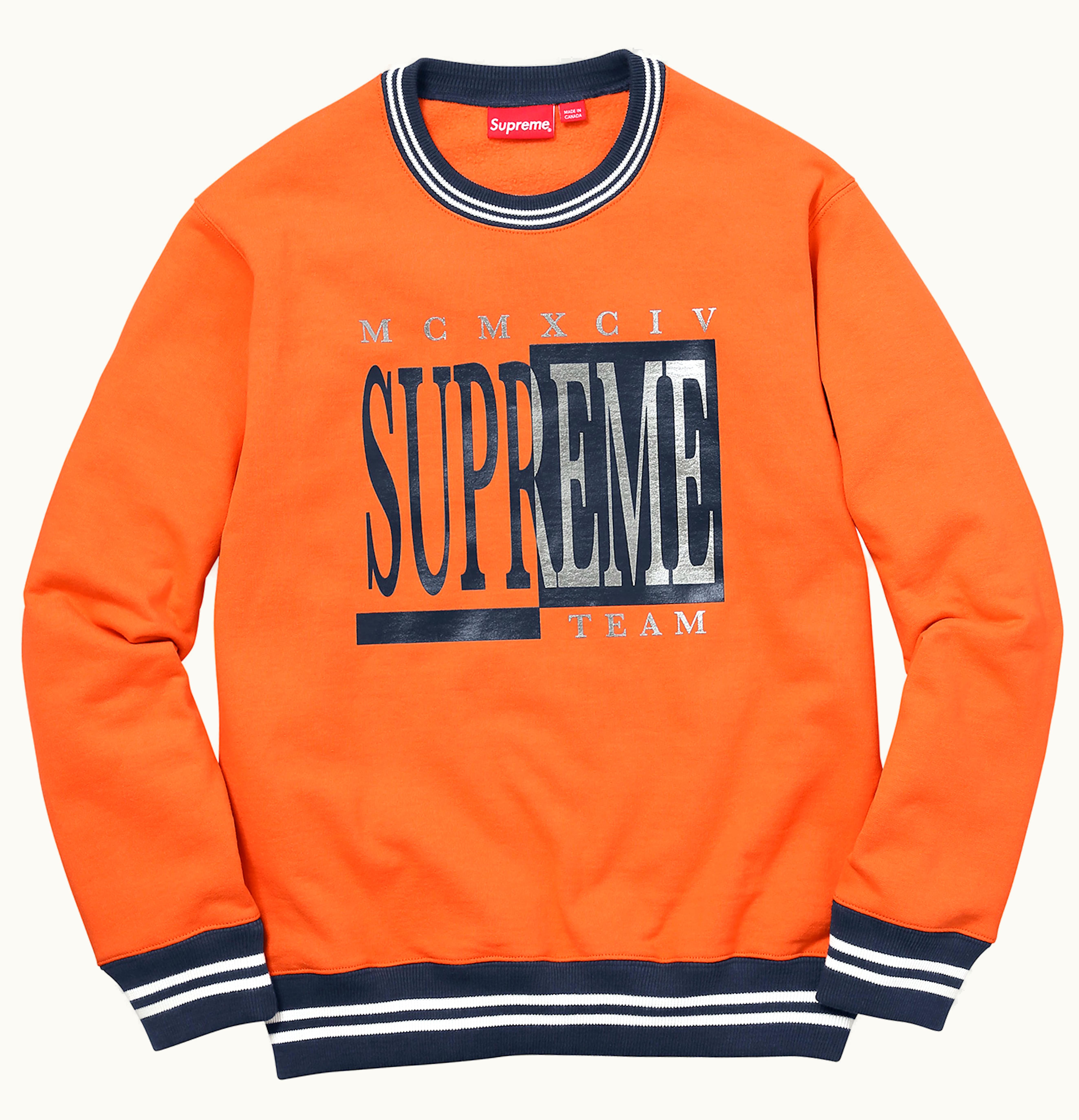 Supreme Supreme Team Crewneck Bright Orange