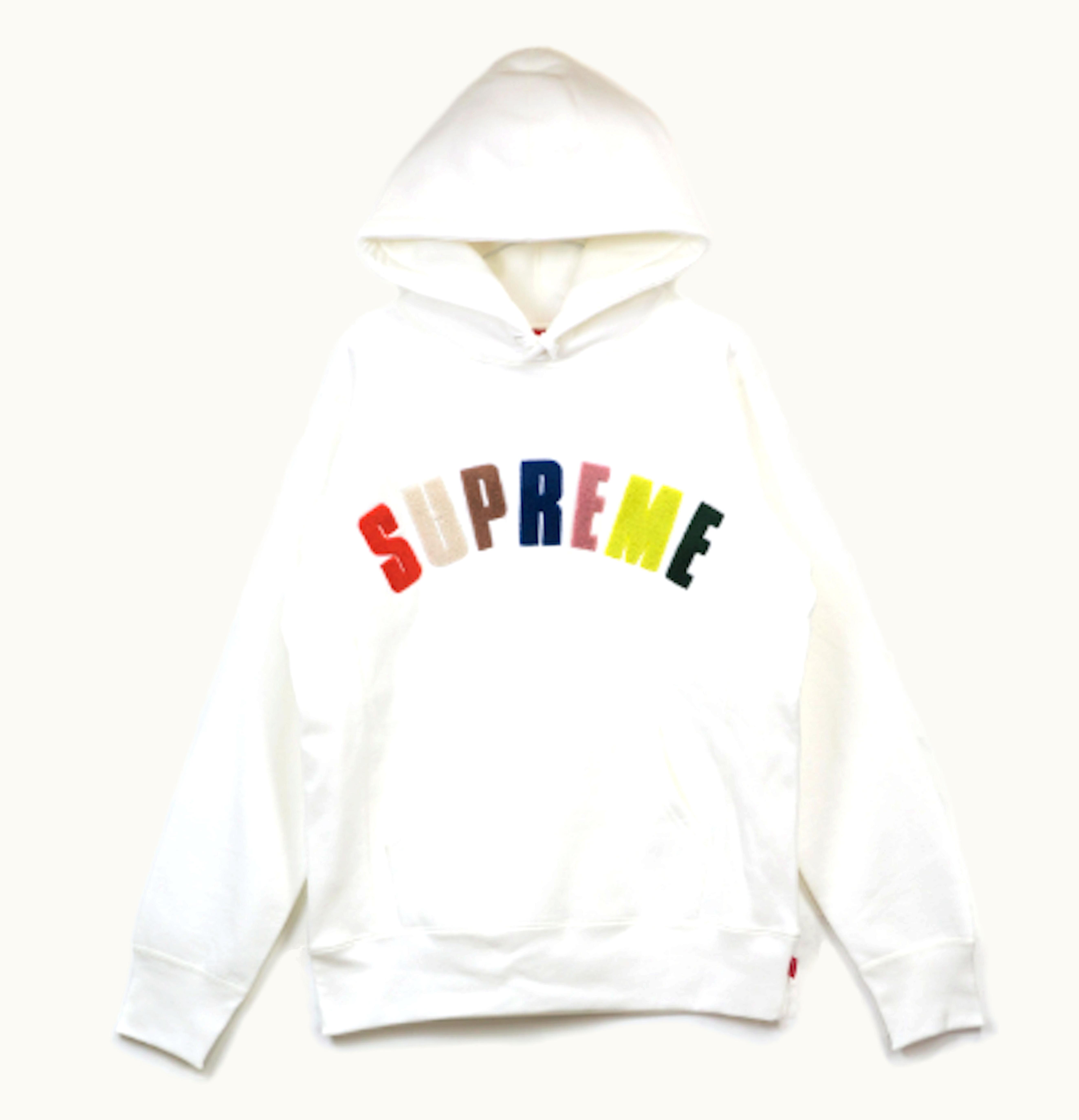 Supreme Supreme Chenille Arc Logo Hooded Sweatshirt White