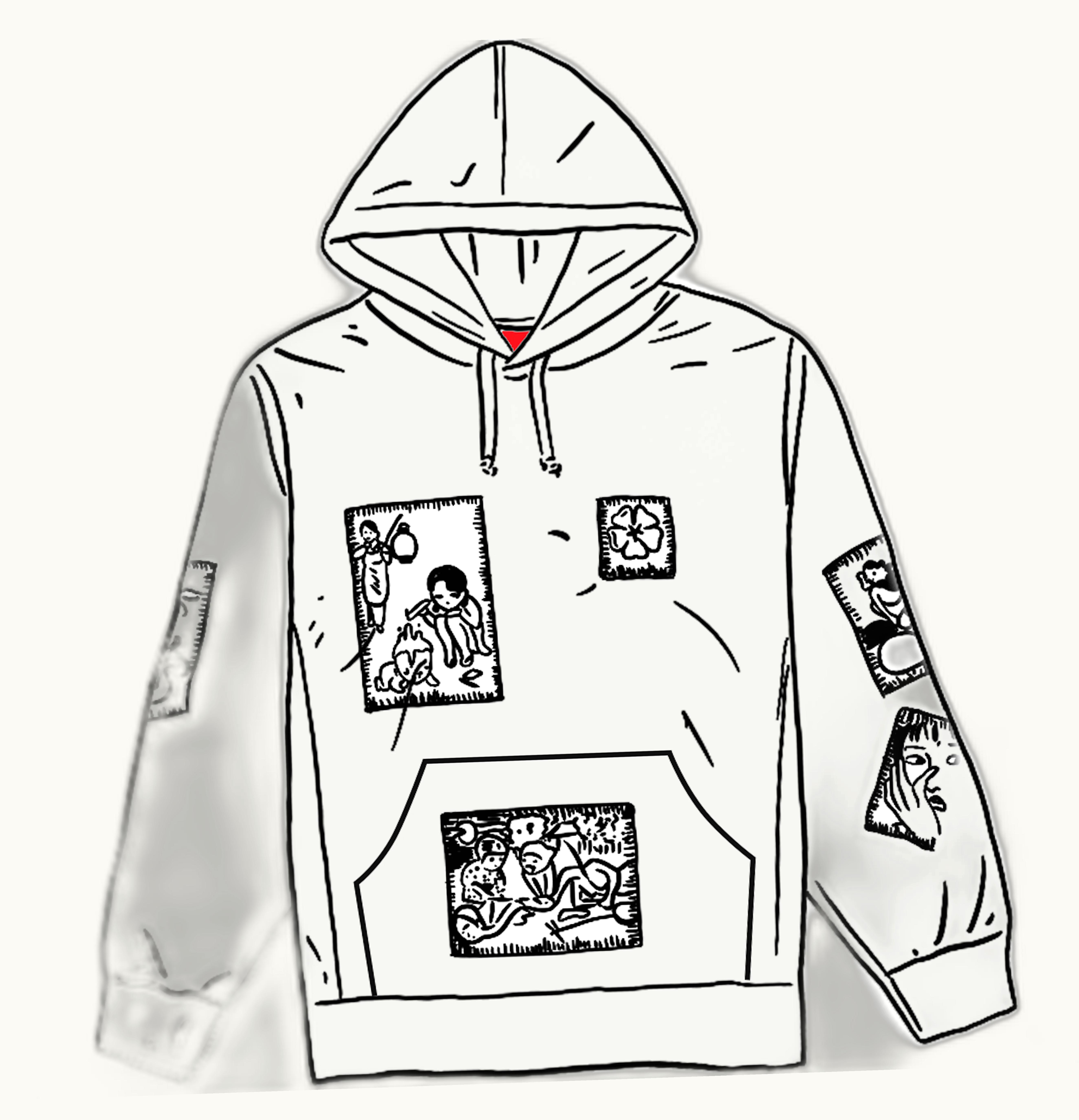 Supreme Supreme Toshio Saeki Supreme Hooded Sweatshirt White