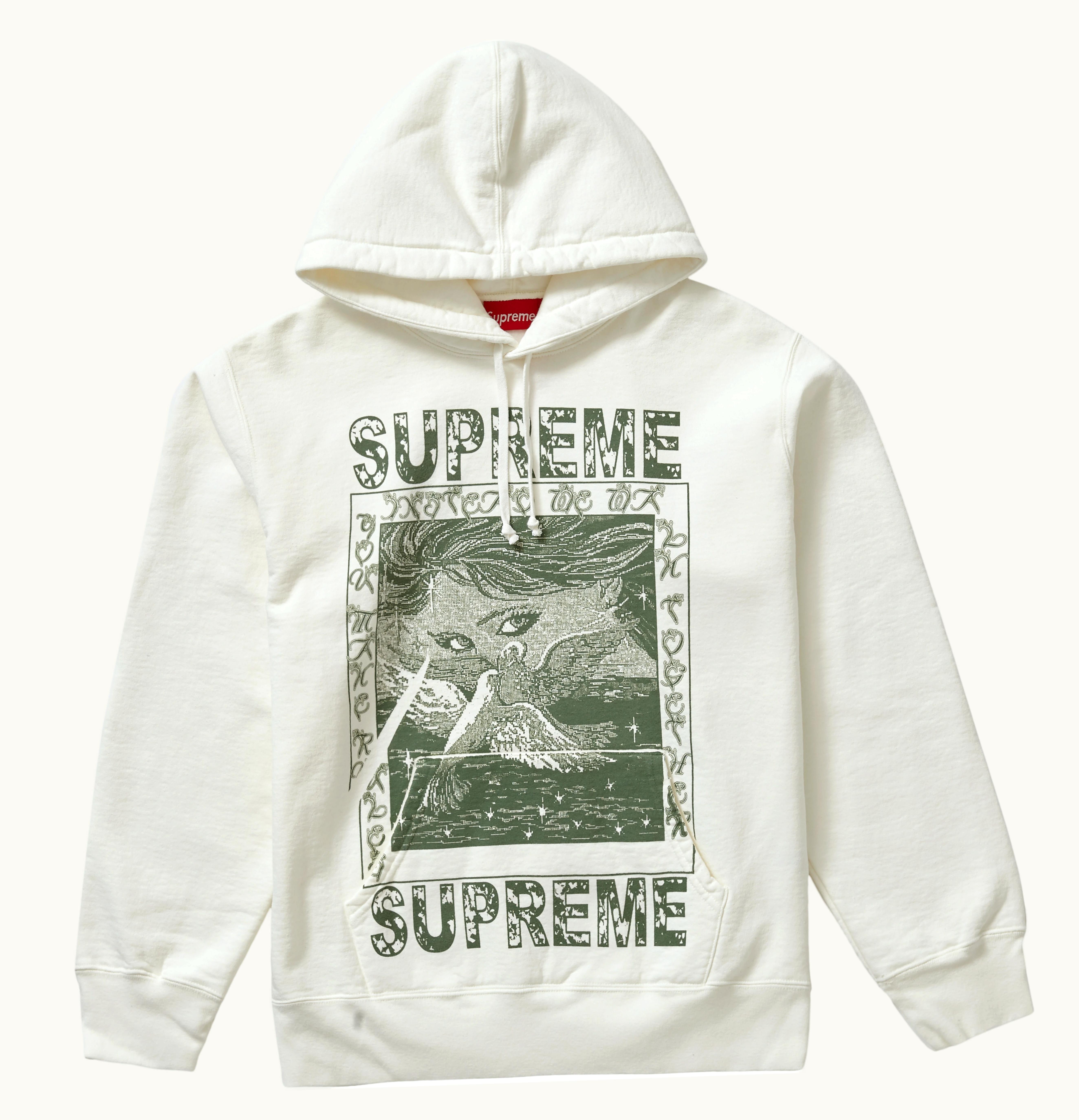 Supreme Supreme Doves Hooded Sweatshirt White