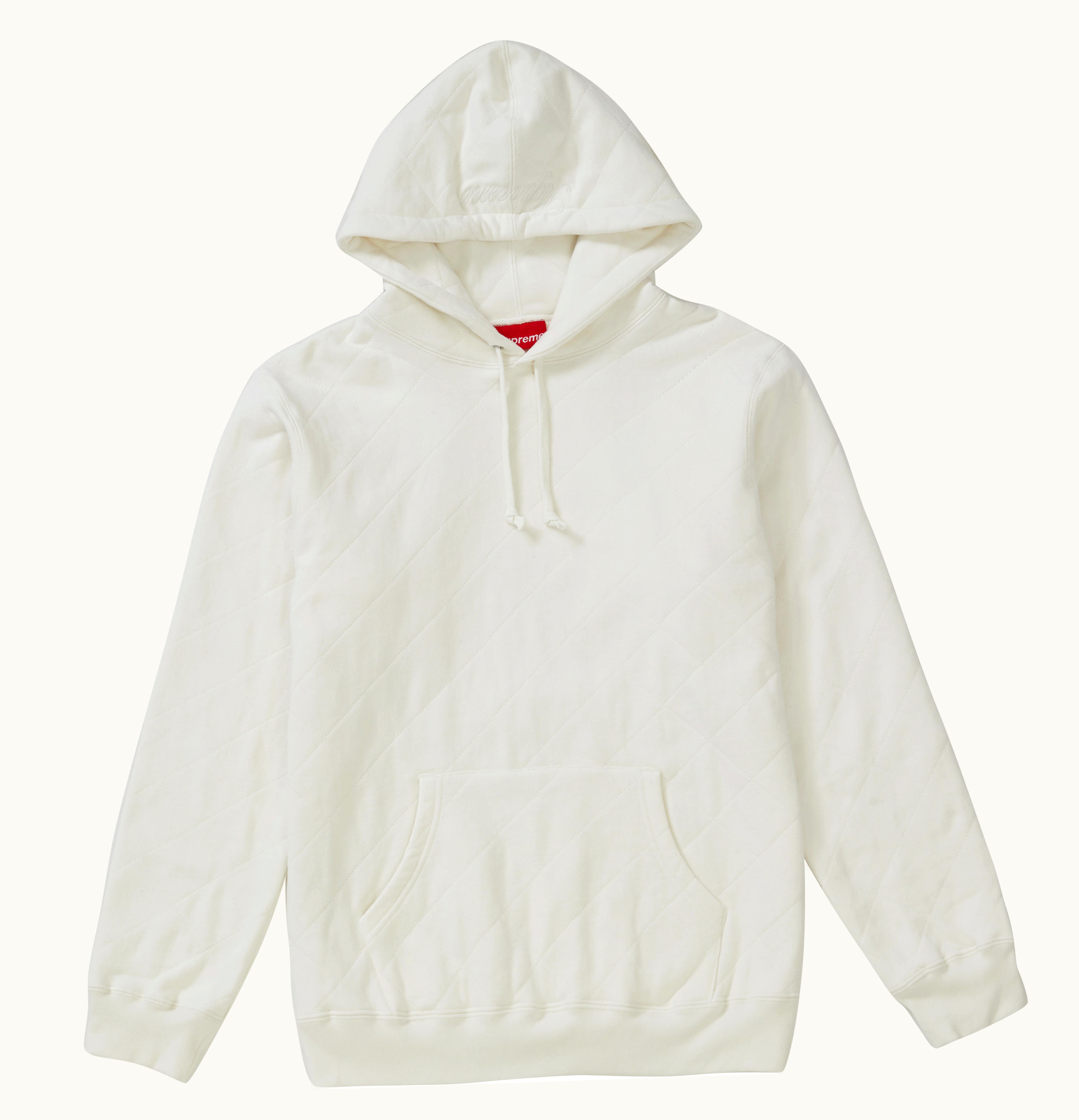 Supreme Supreme Quilted Hooded Sweatshirt White