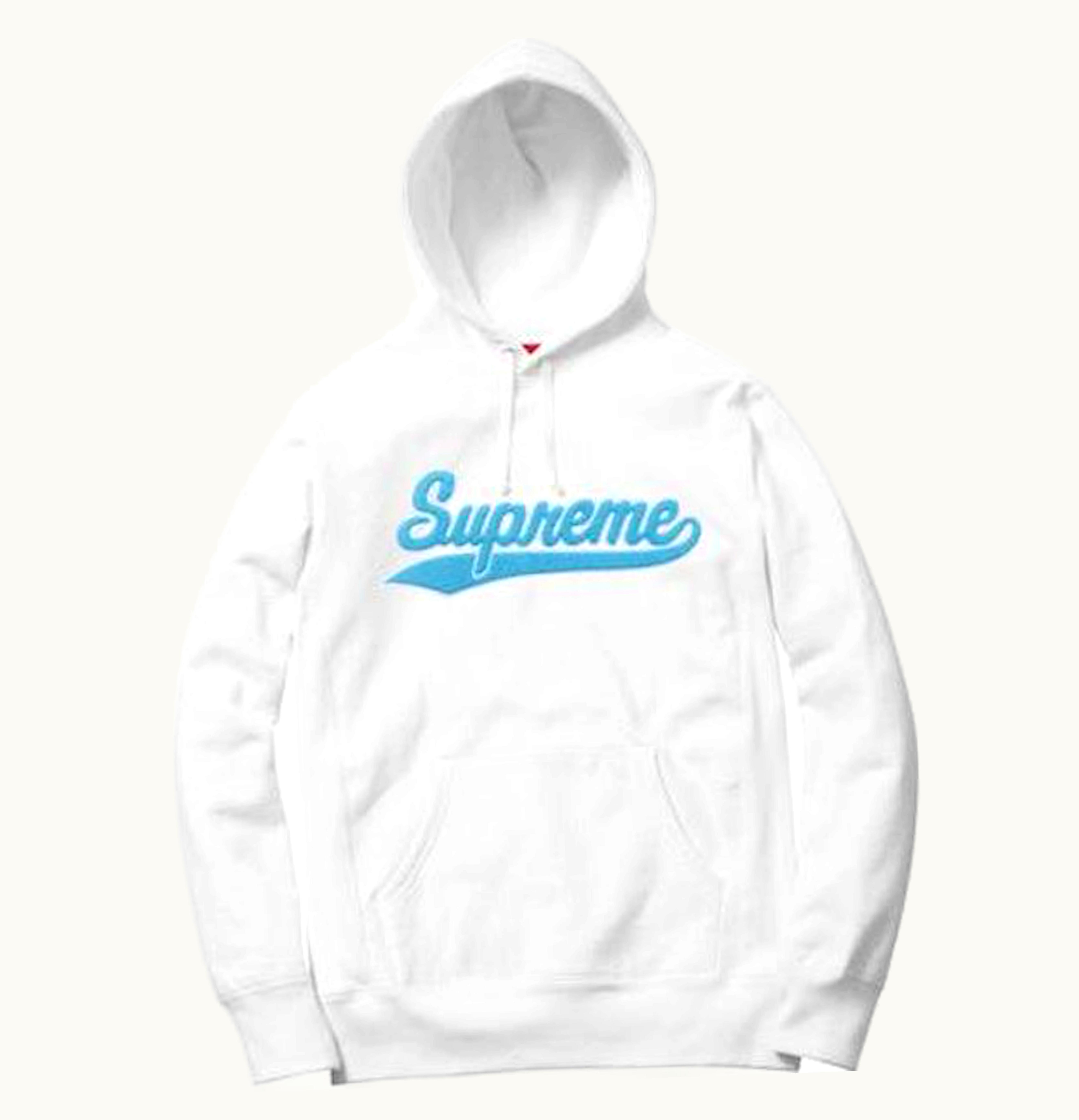 Supreme Supreme Chenille Script Hooded Sweatshirt Off White
