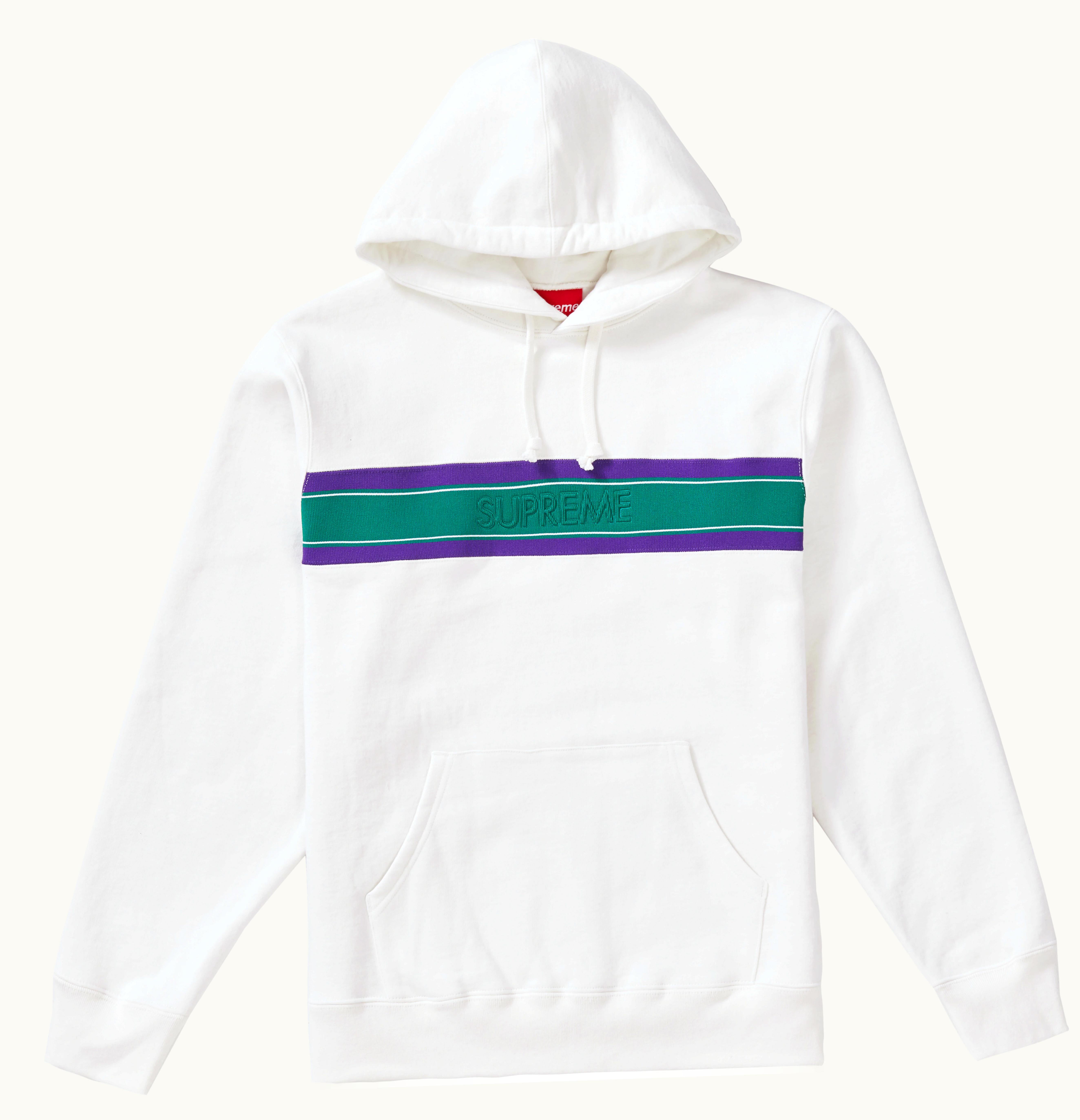Supreme Supreme Chest Stripe Logo Hooded Sweatshirt White