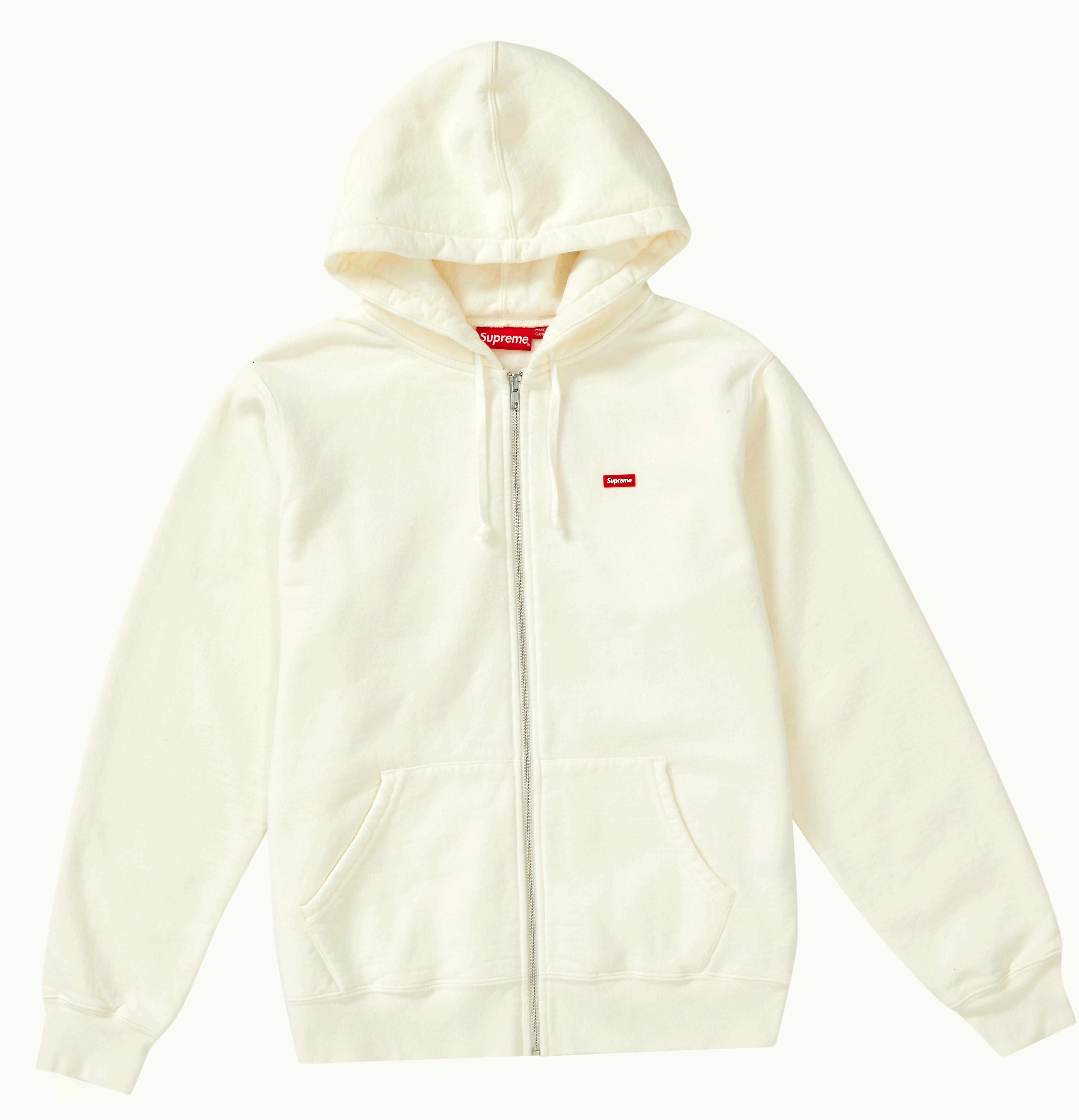 Supreme Supreme Small Box Zip Up Sweatshirt SS19 White