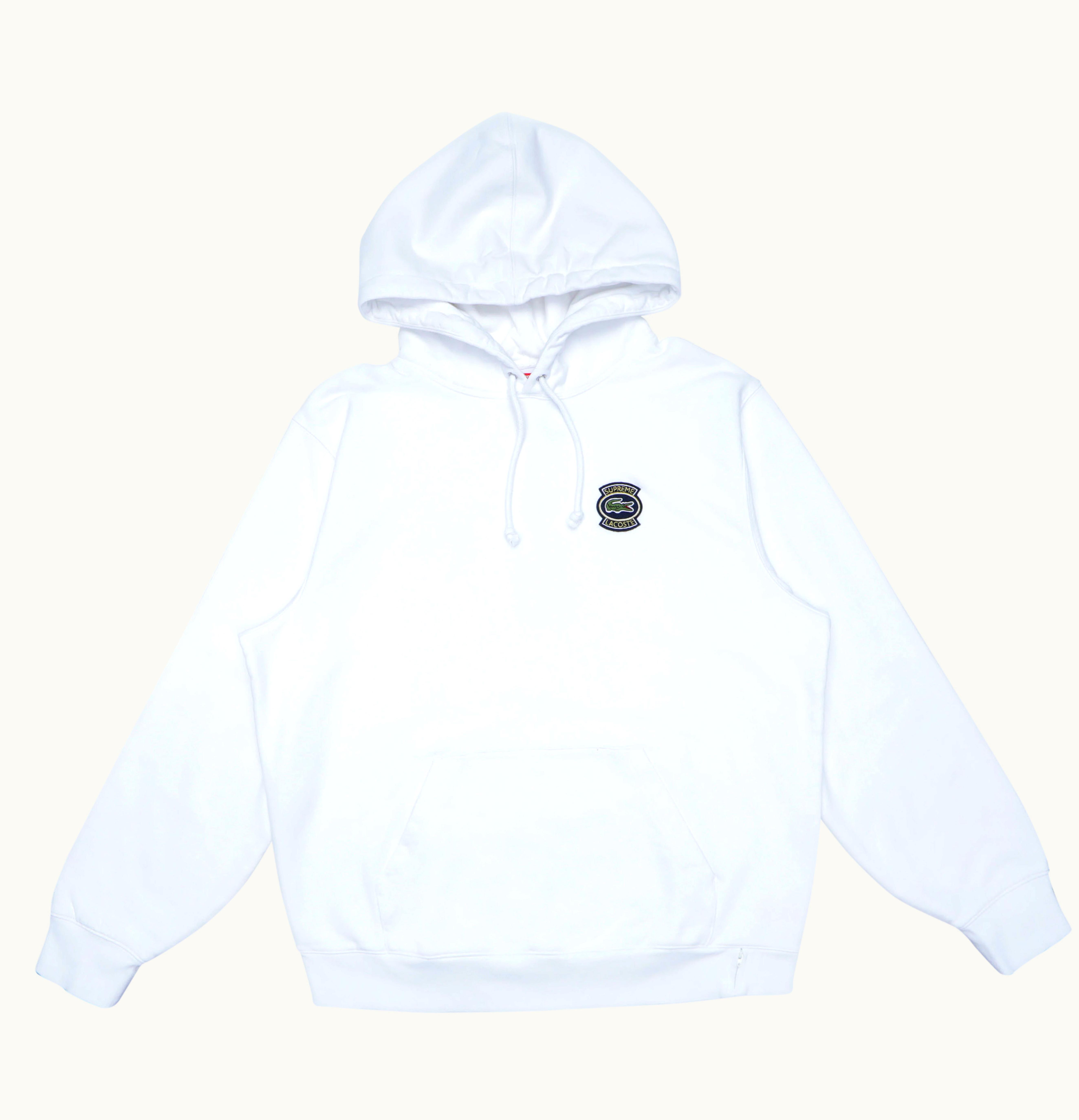Supreme Supreme LACOSTE Hooded Sweatshirt White