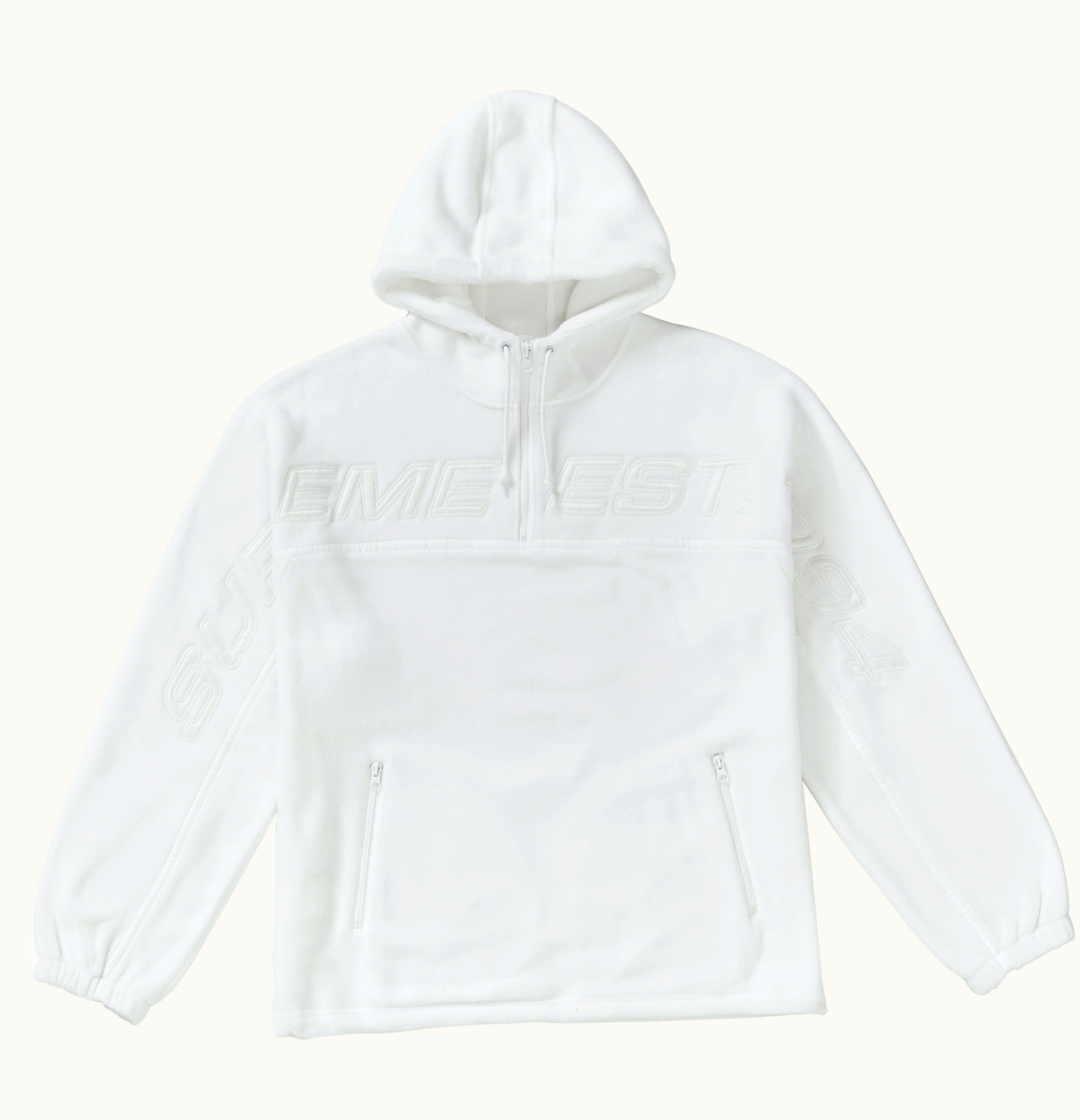 Supreme Supreme Polartec Half Zip Hooded Sweatshirt White