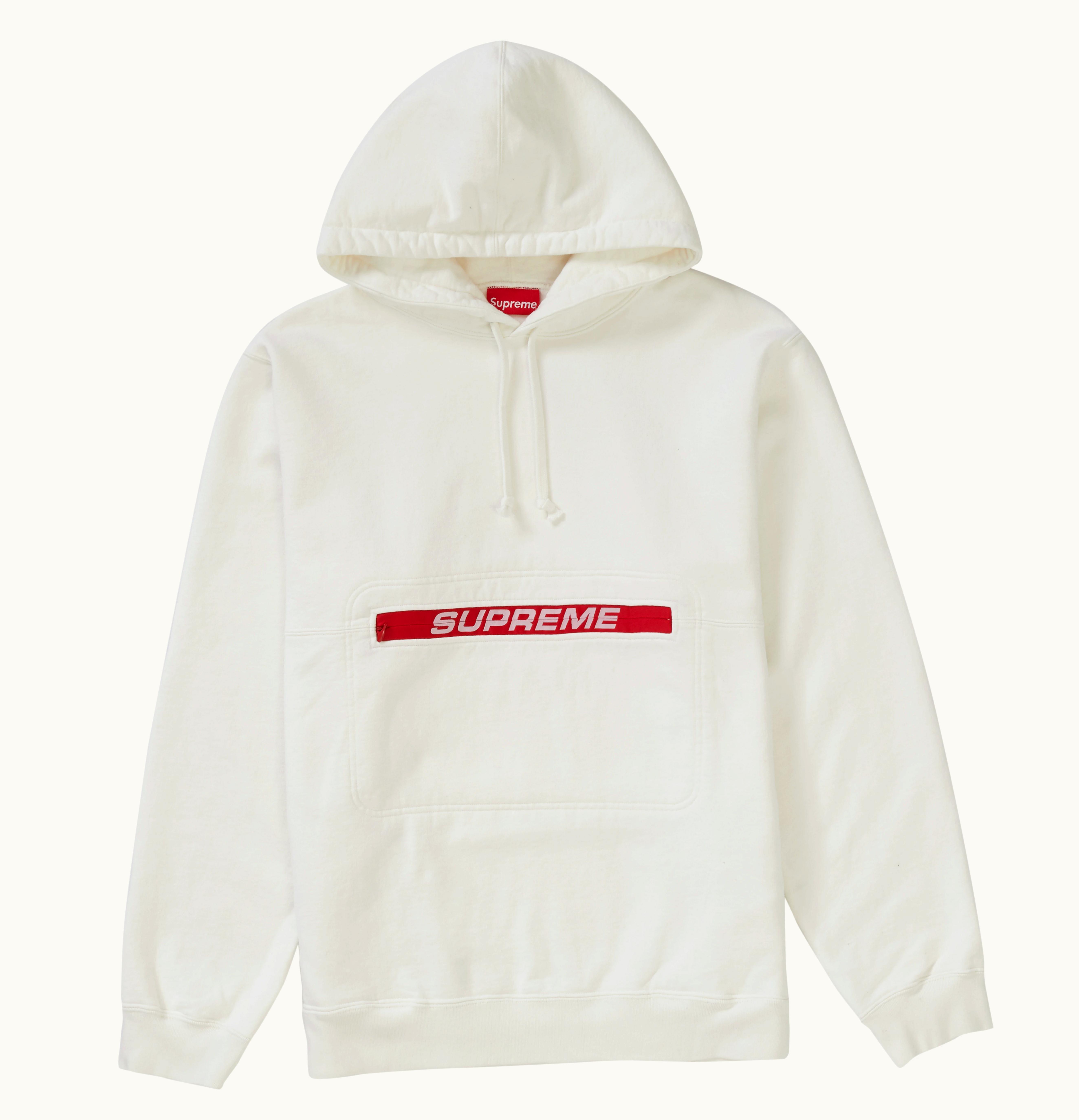 Supreme Supreme Zip Pouch Hooded Sweatshirt White