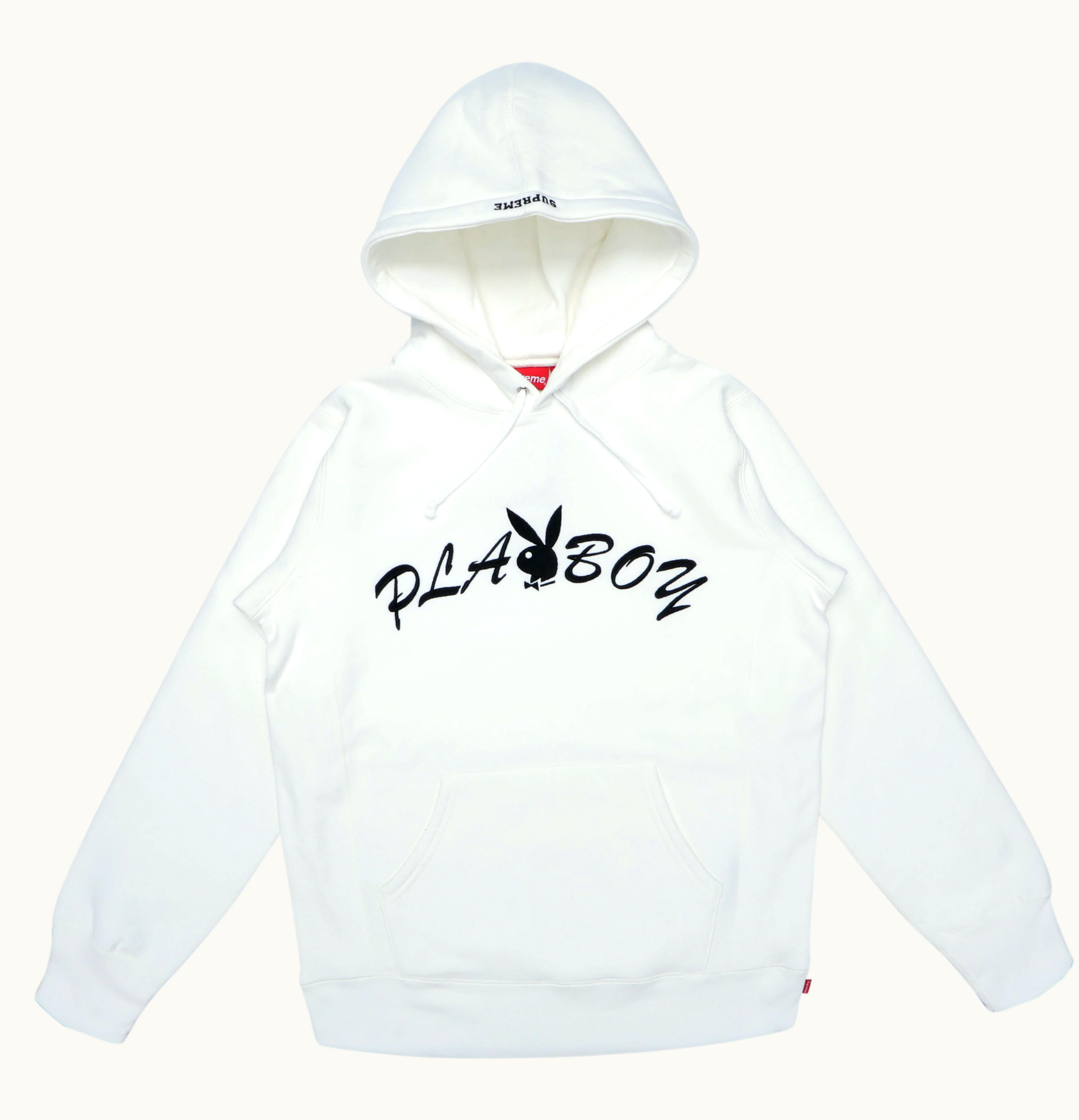 Supreme Supreme Playboy Hooded Sweatshirt White SS17