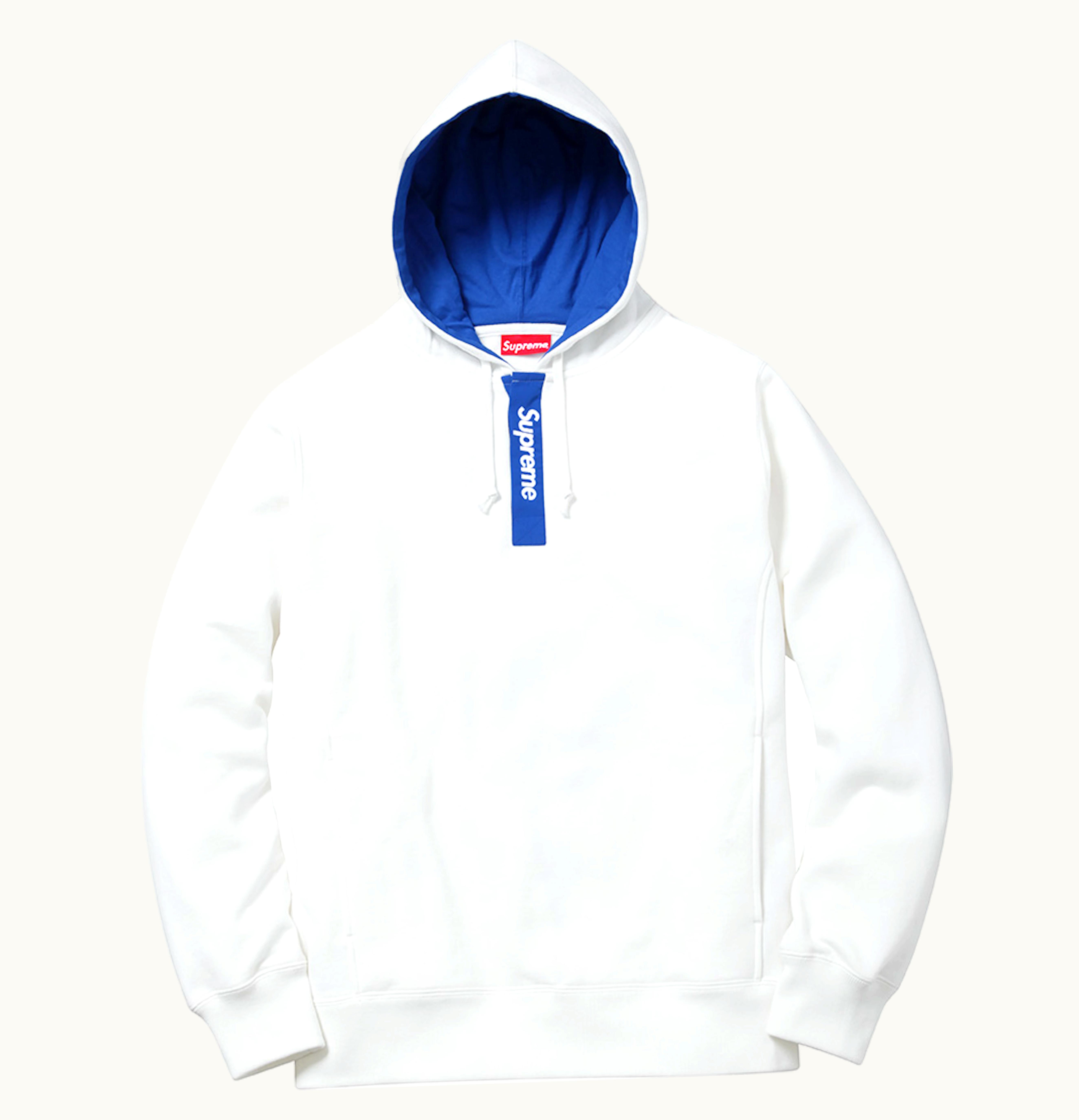 Supreme Supreme Contrast Plackett Hooded Sweatshirt White