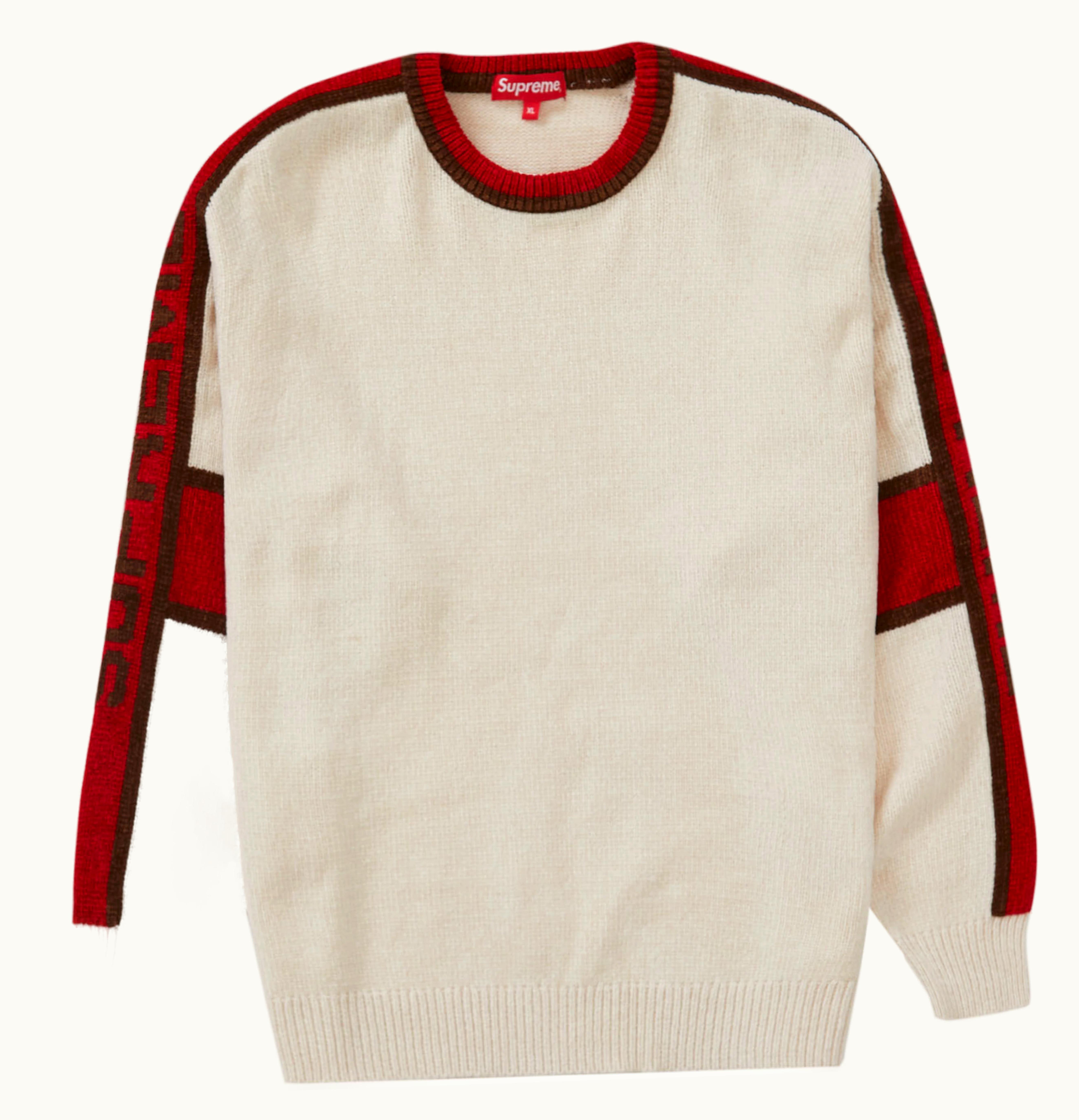 Supreme Supreme Stripe Chenille Sweater White