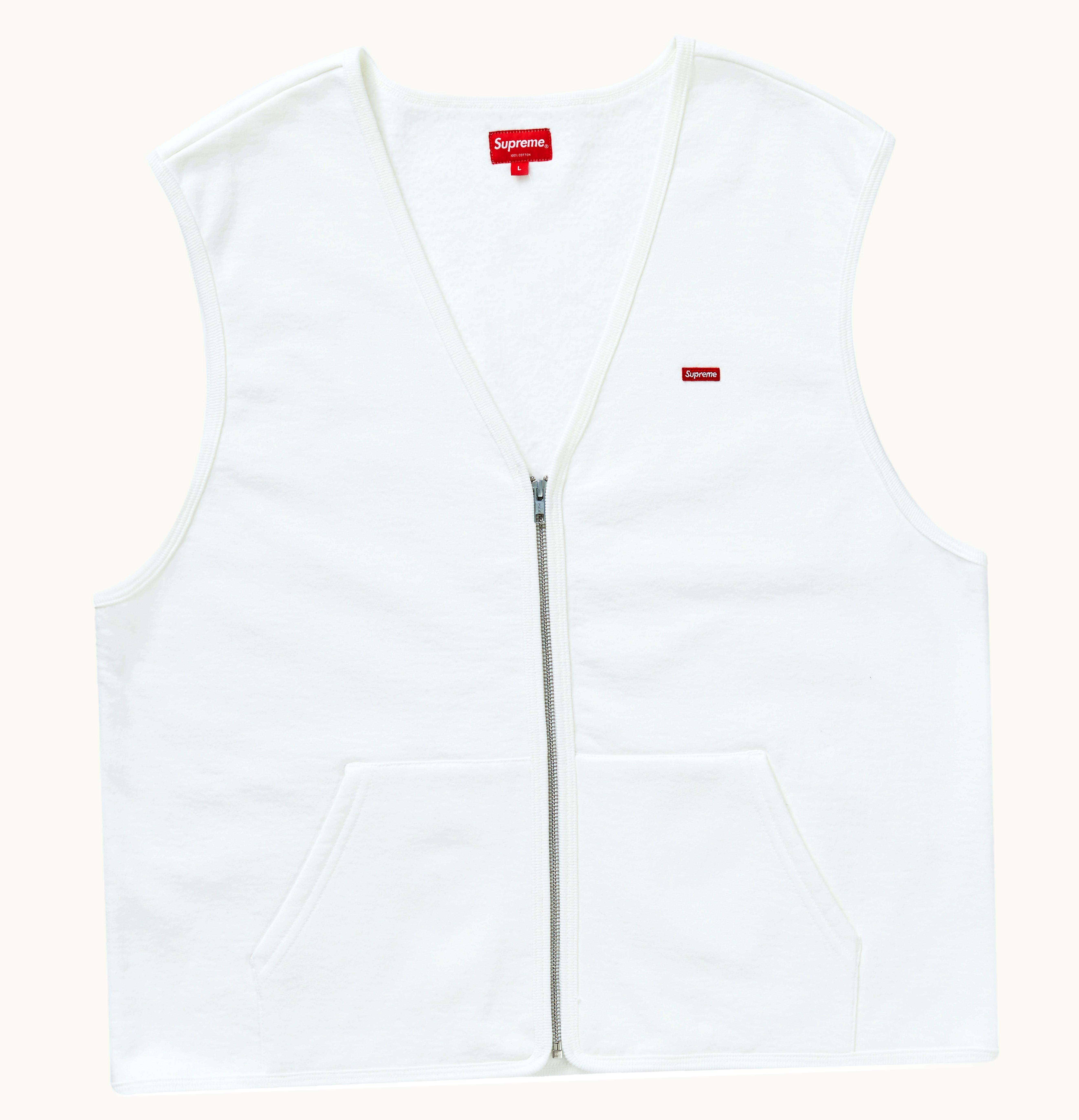 Supreme Supreme Zip Up Sweat Vest White