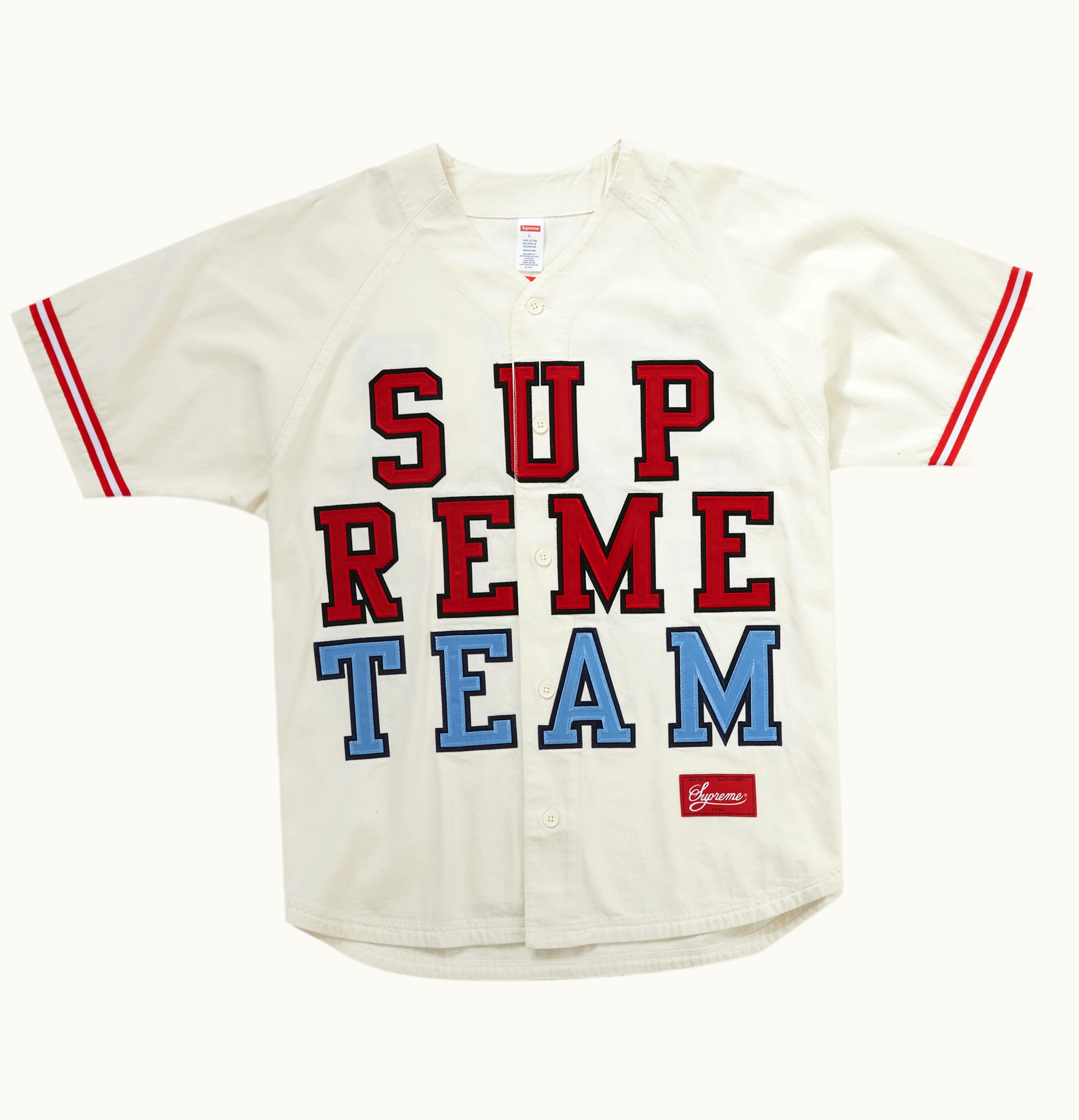 Supreme Supreme Denim Baseball Jersey White