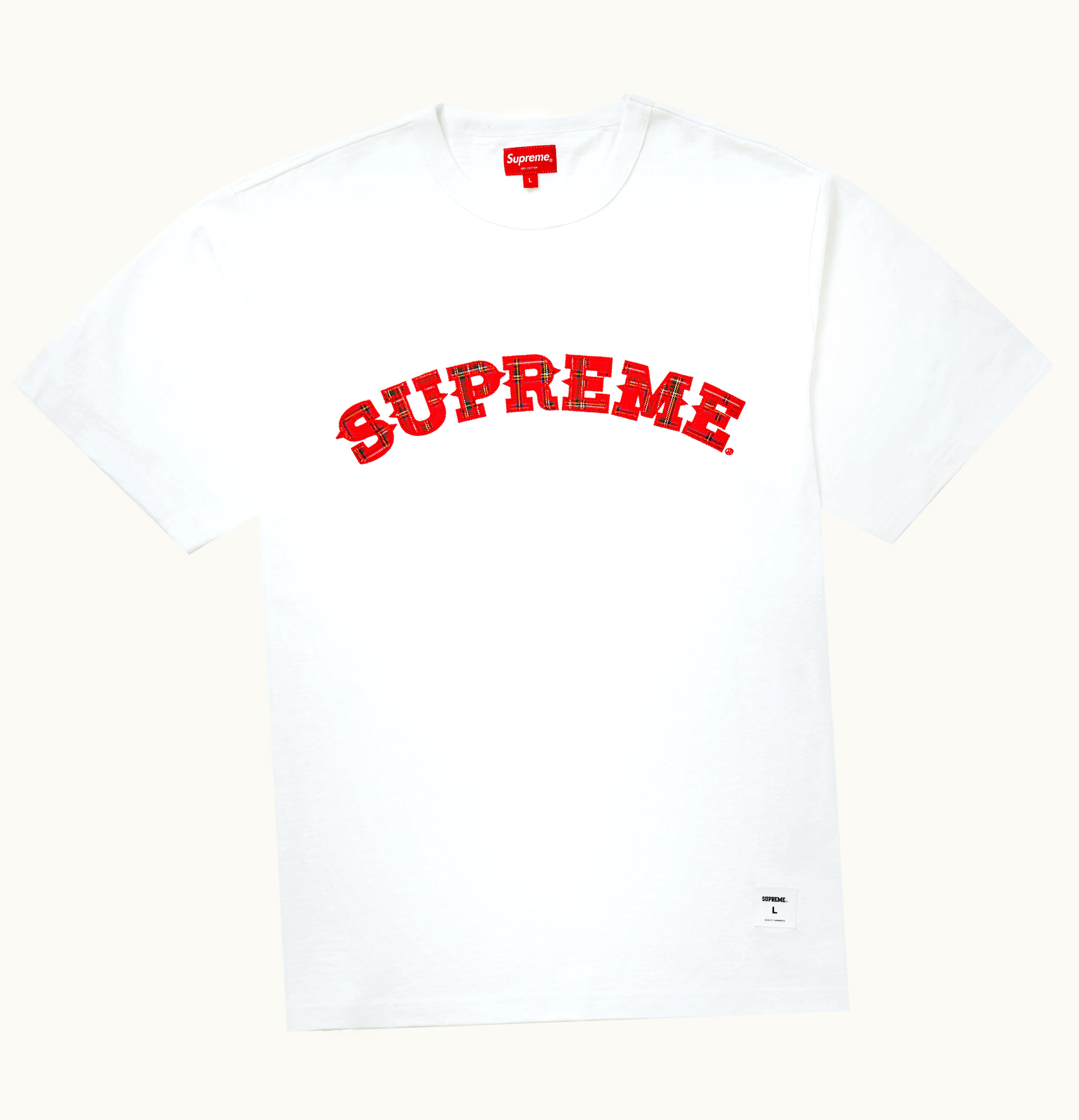 Supreme Supreme Plaid Appliqu S S Top White