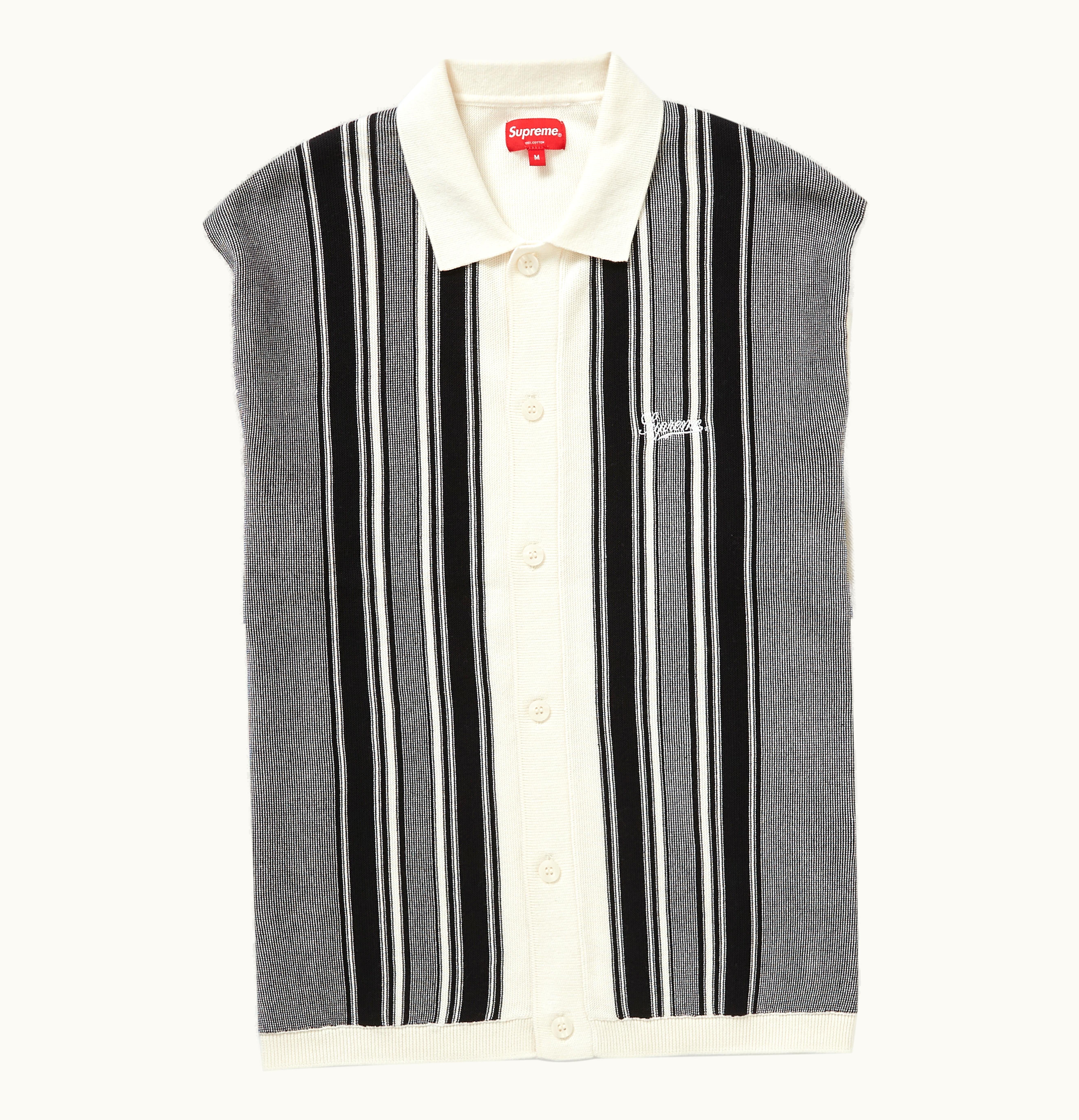 Supreme Supreme Stripe Button Up Polo White