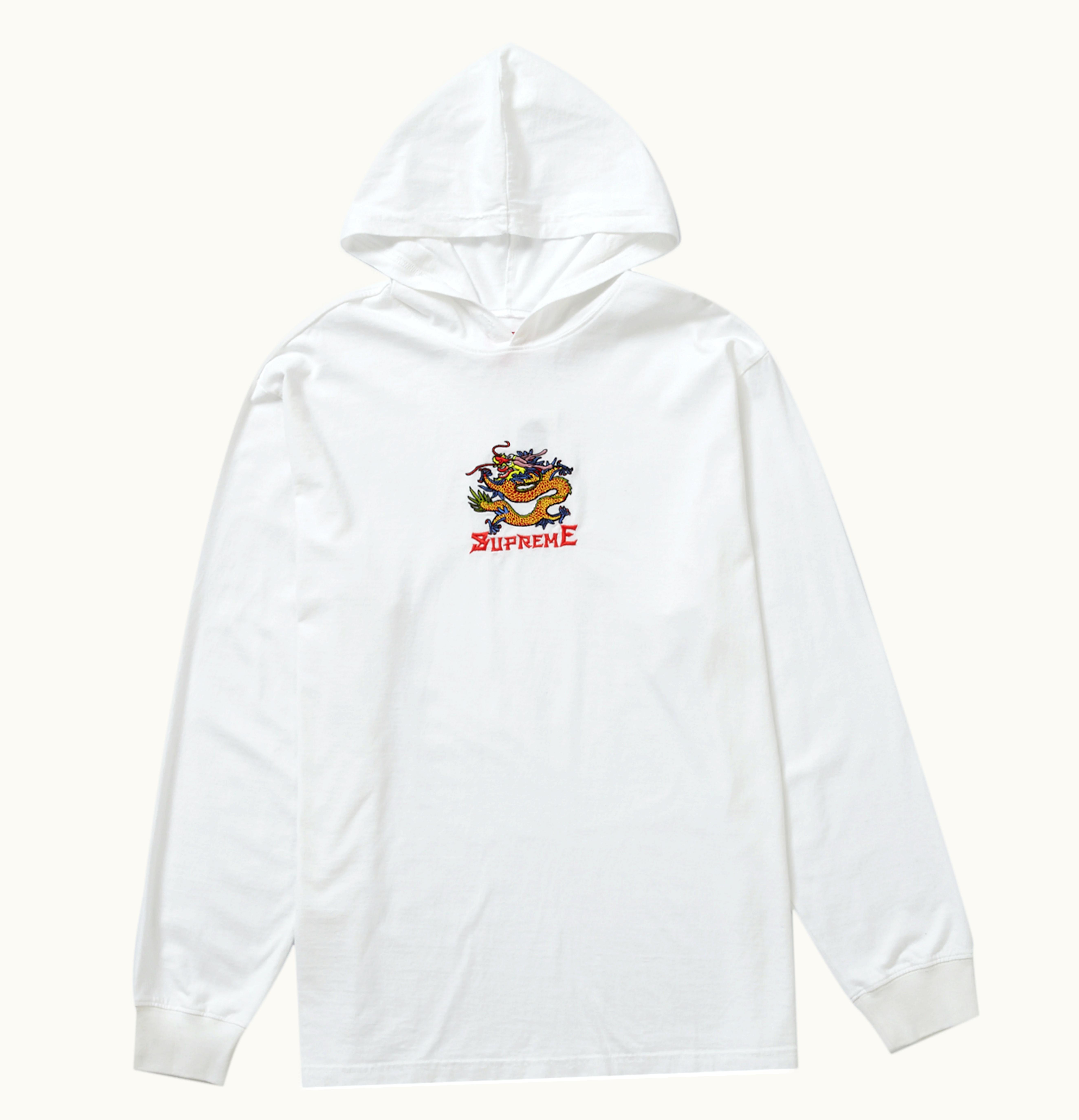 Supreme Supreme Dragon Hooded L S Top White