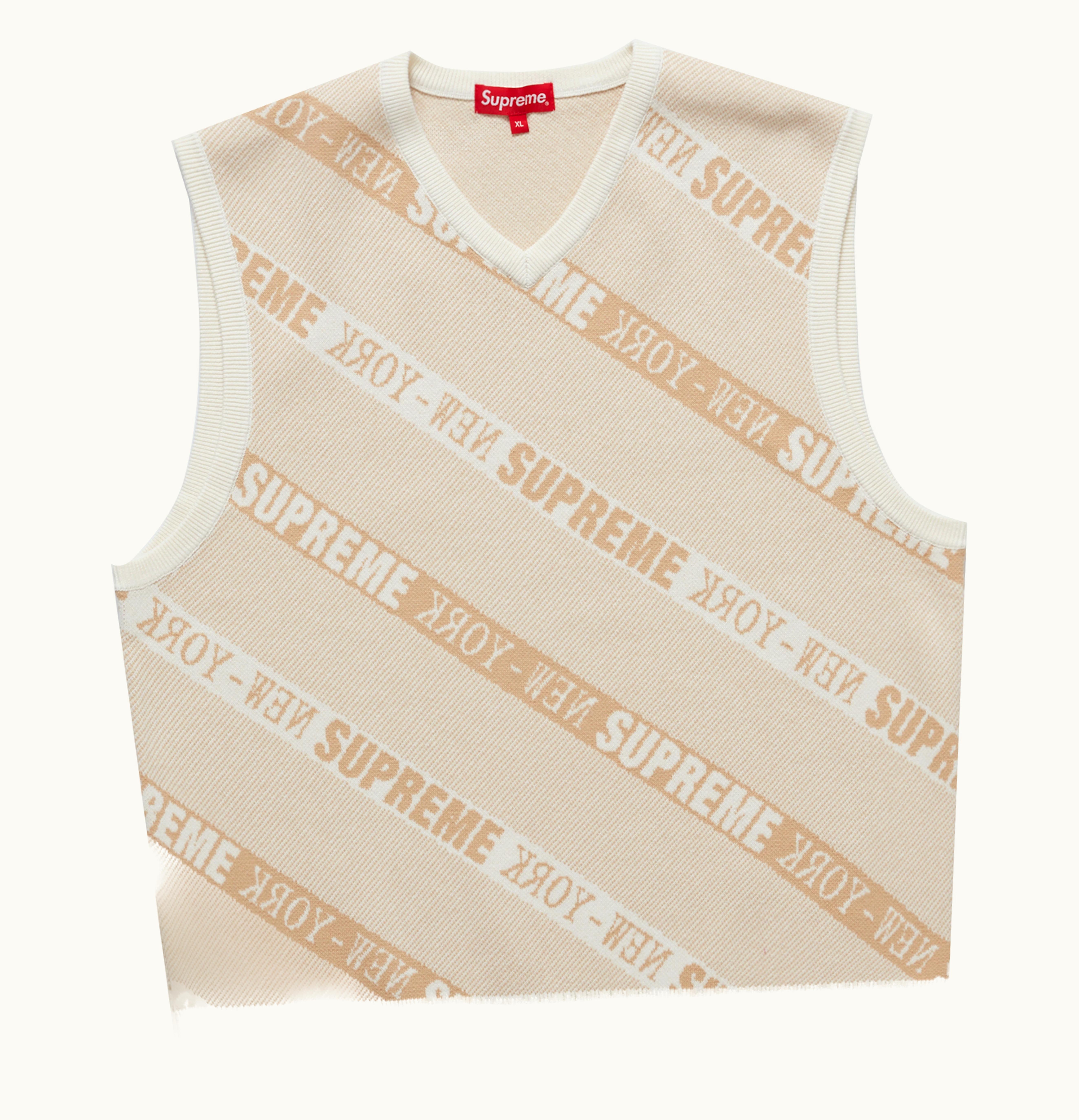 Supreme Supreme Stripe Sweater Vest SS22 White
