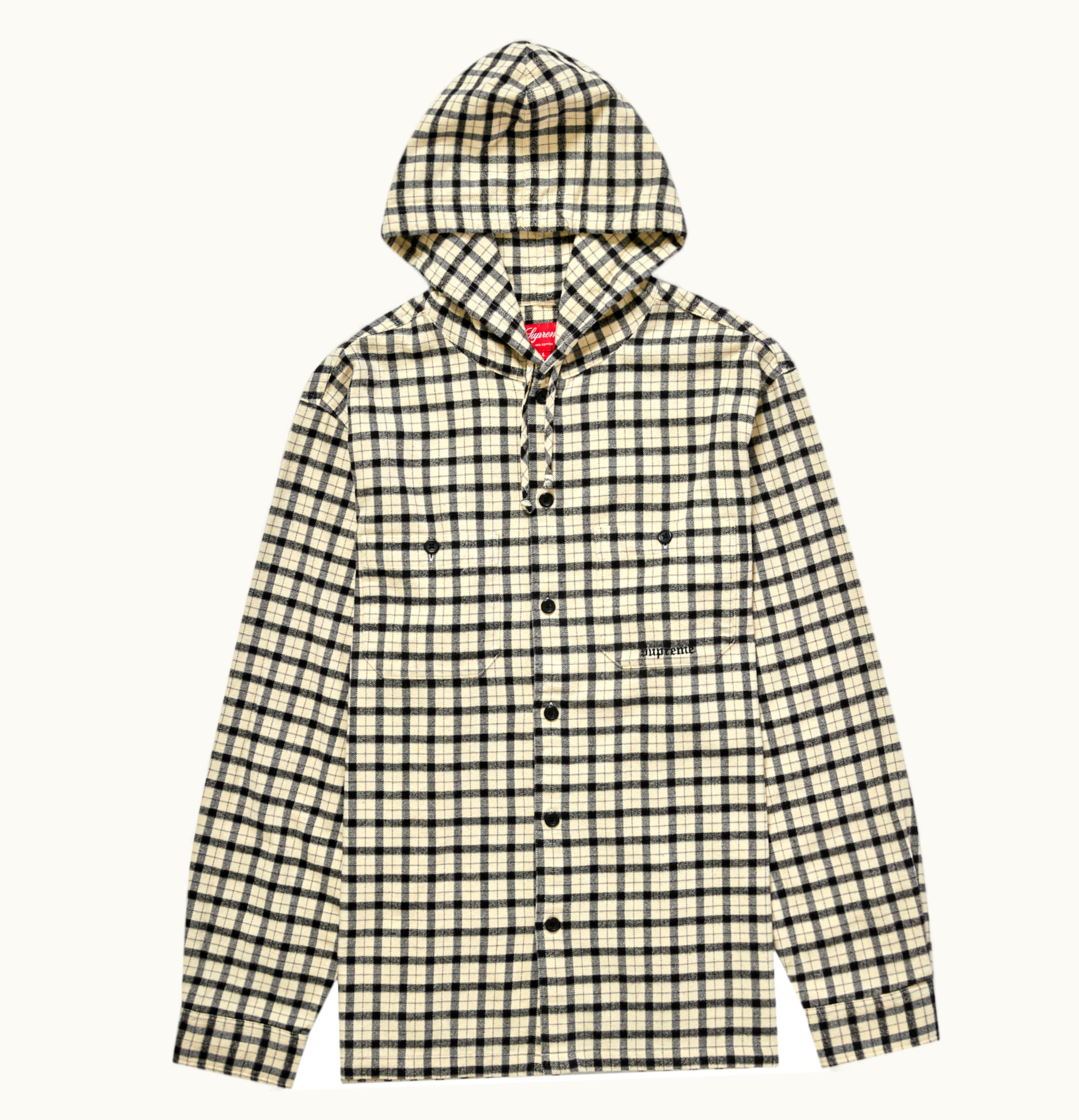 Supreme Supreme Mini Plaid Hooded Shirt White