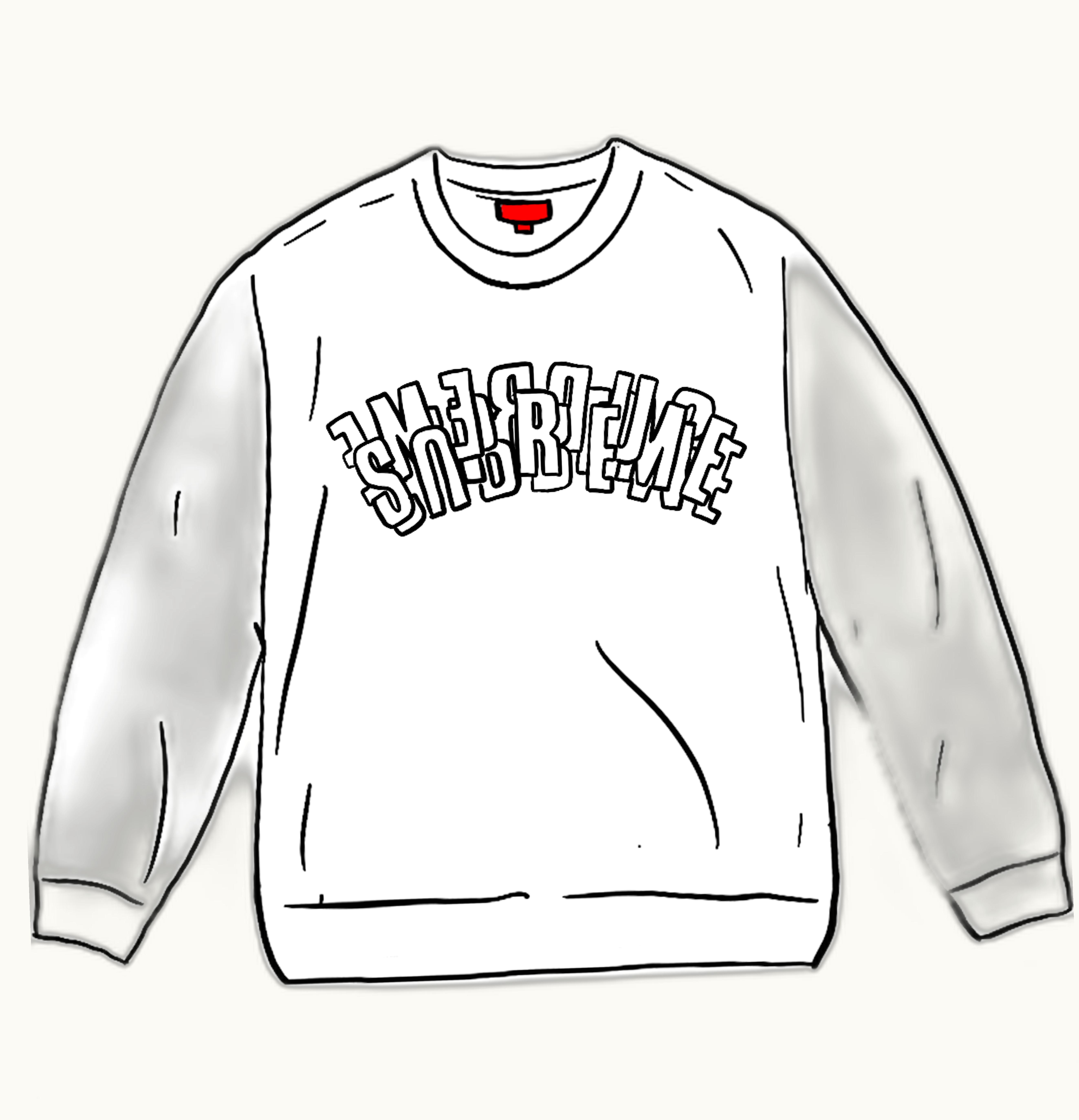 Supreme Supreme Stacked Crewneck White