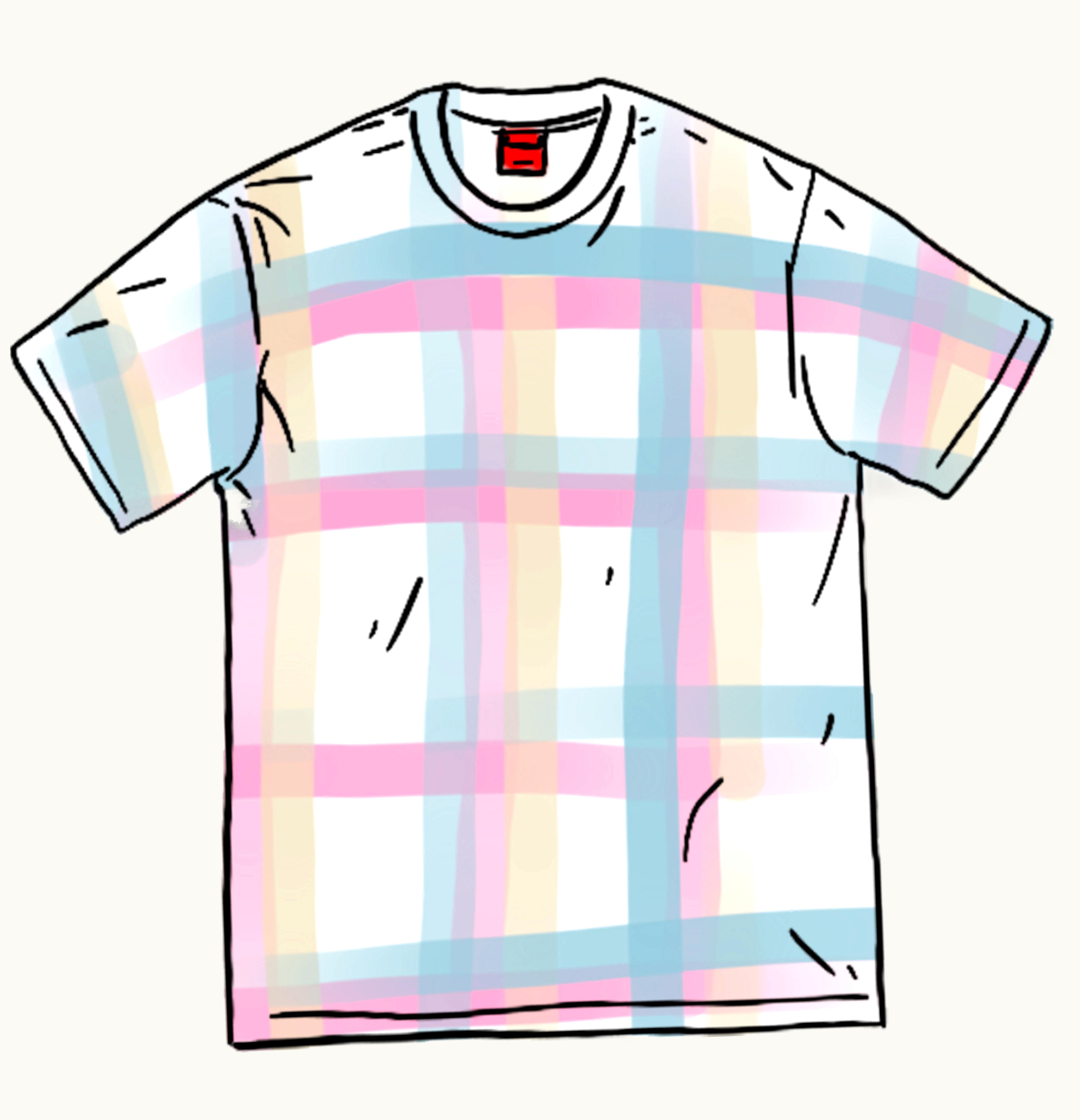 Supreme Supreme Sprayed Plaid S S Top White