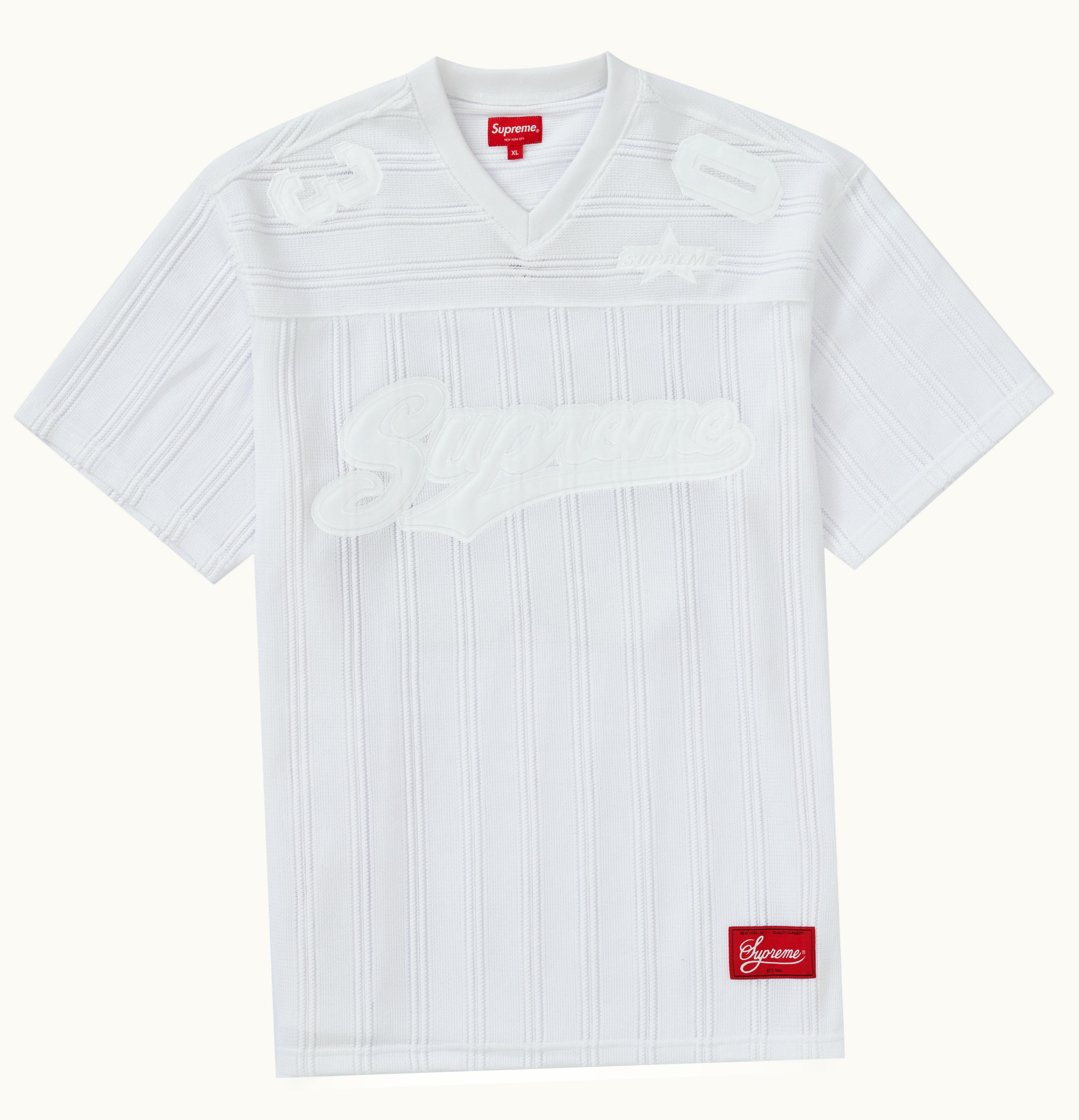 Supreme Supreme Mesh Stripe Football Jersey White