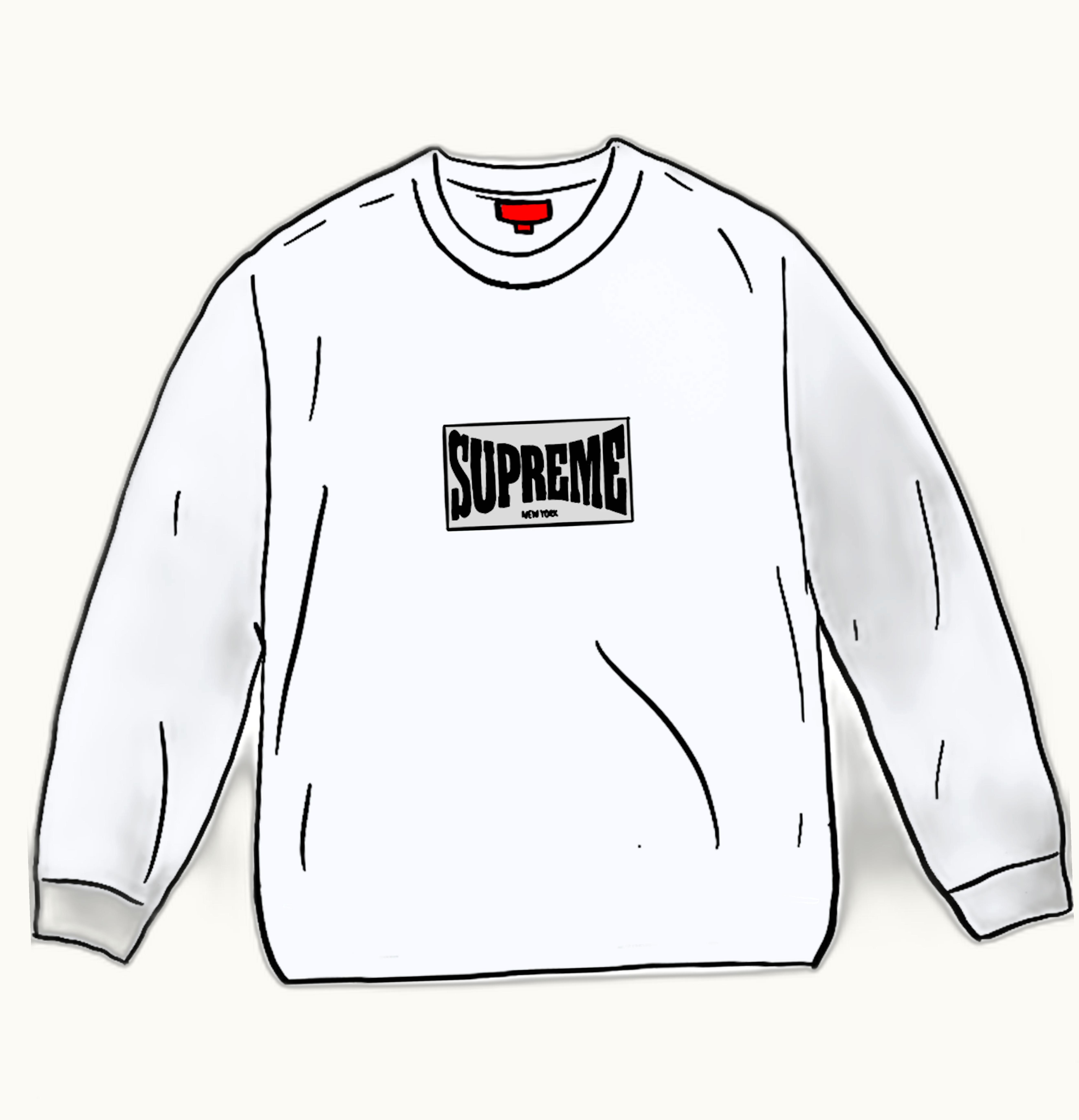 Supreme Supreme Woven Label L S Top White