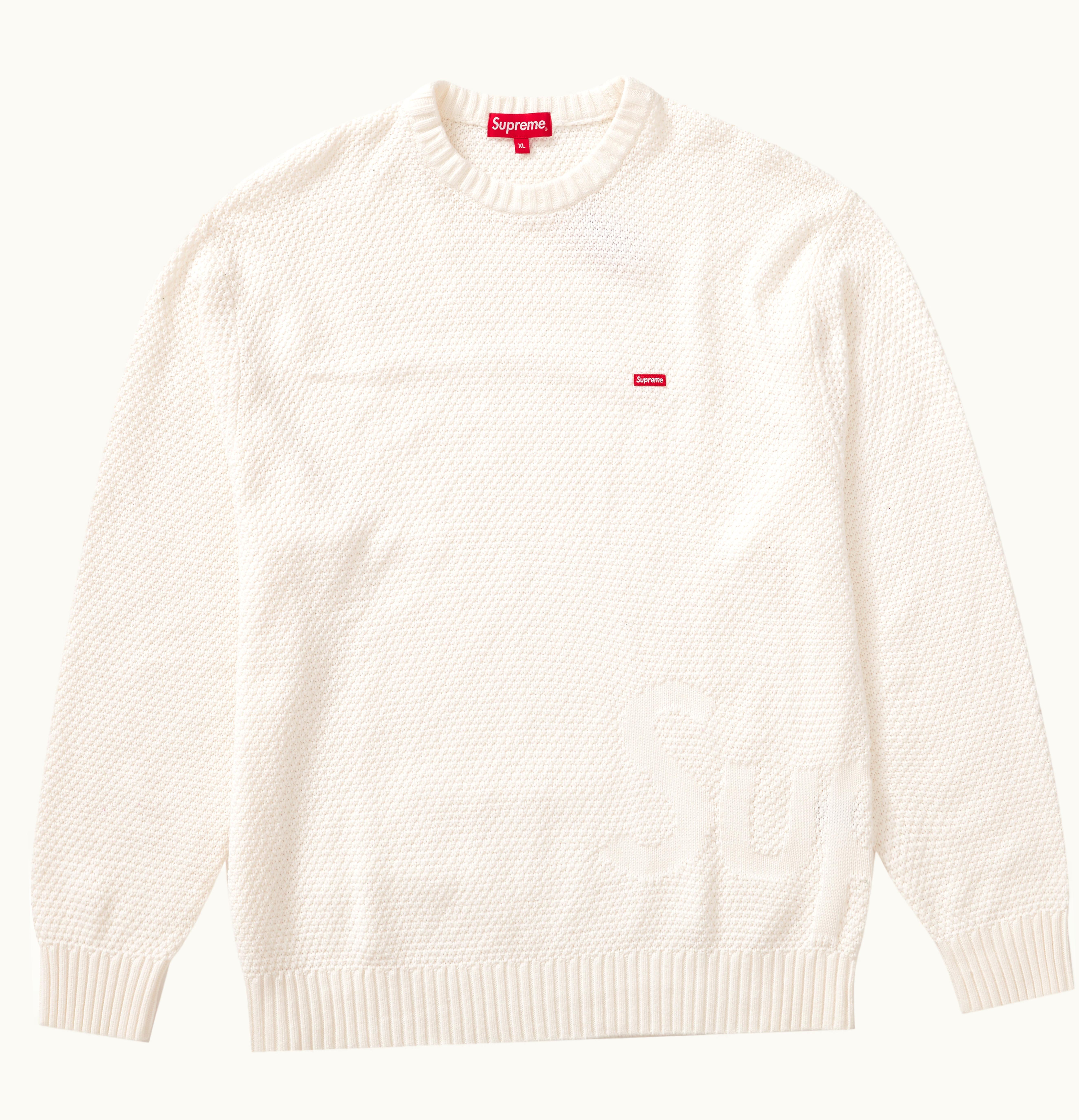Supreme Supreme Textured Small Box Sweater White
