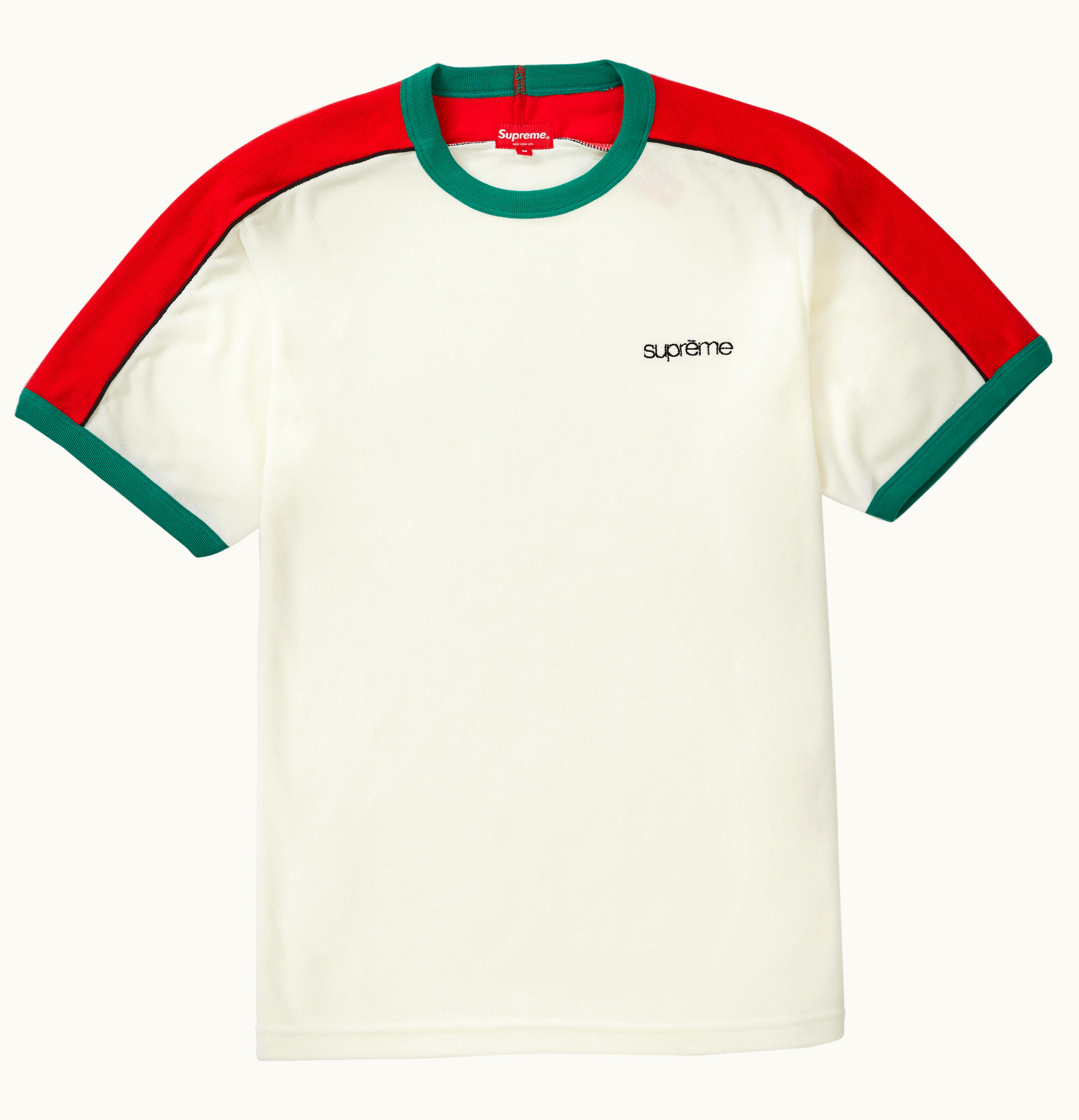 Supreme Supreme Shoulder Stripe Terry S S Top White