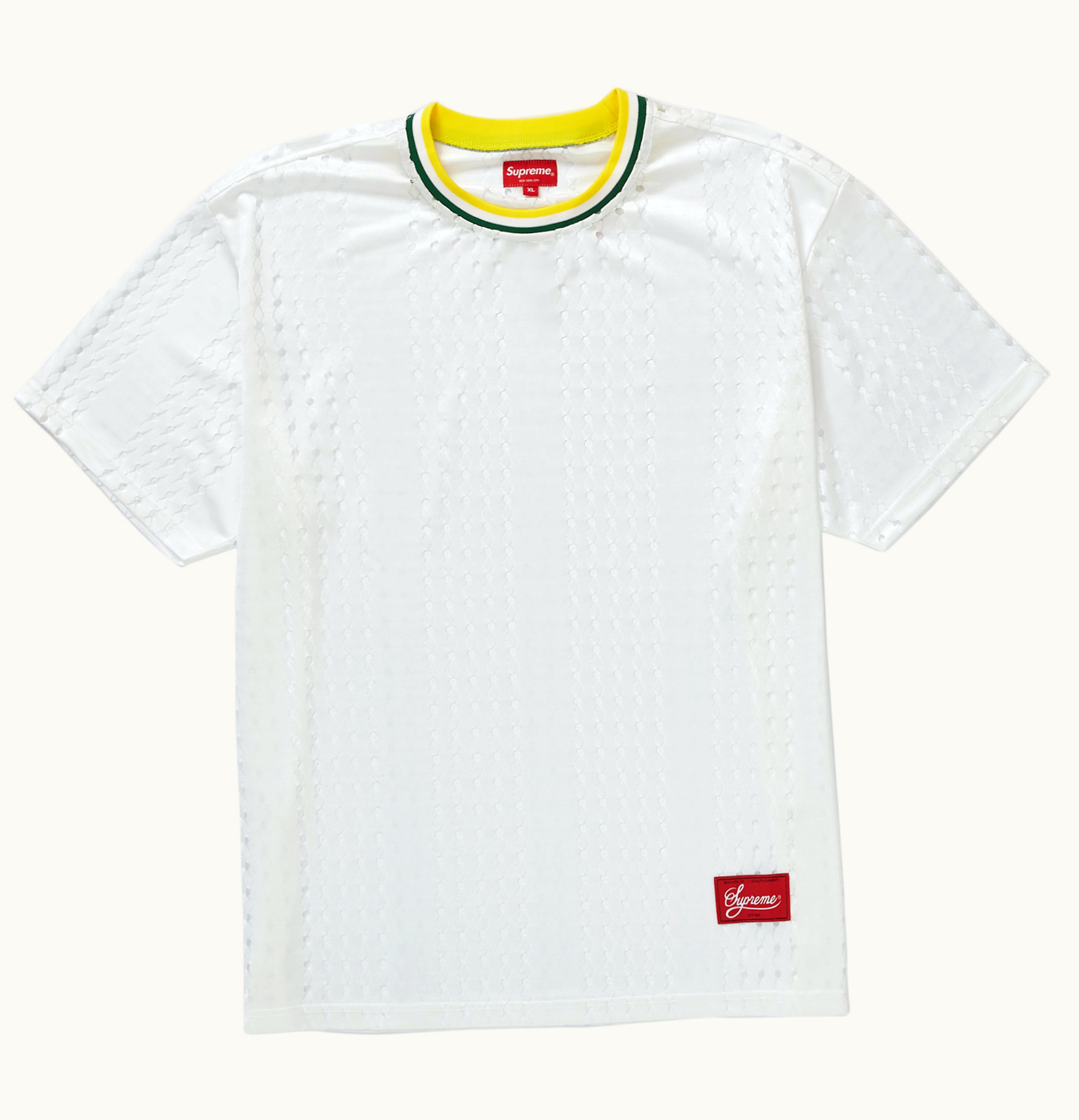 Supreme Supreme Perforated Stripe Warm Up Top White
