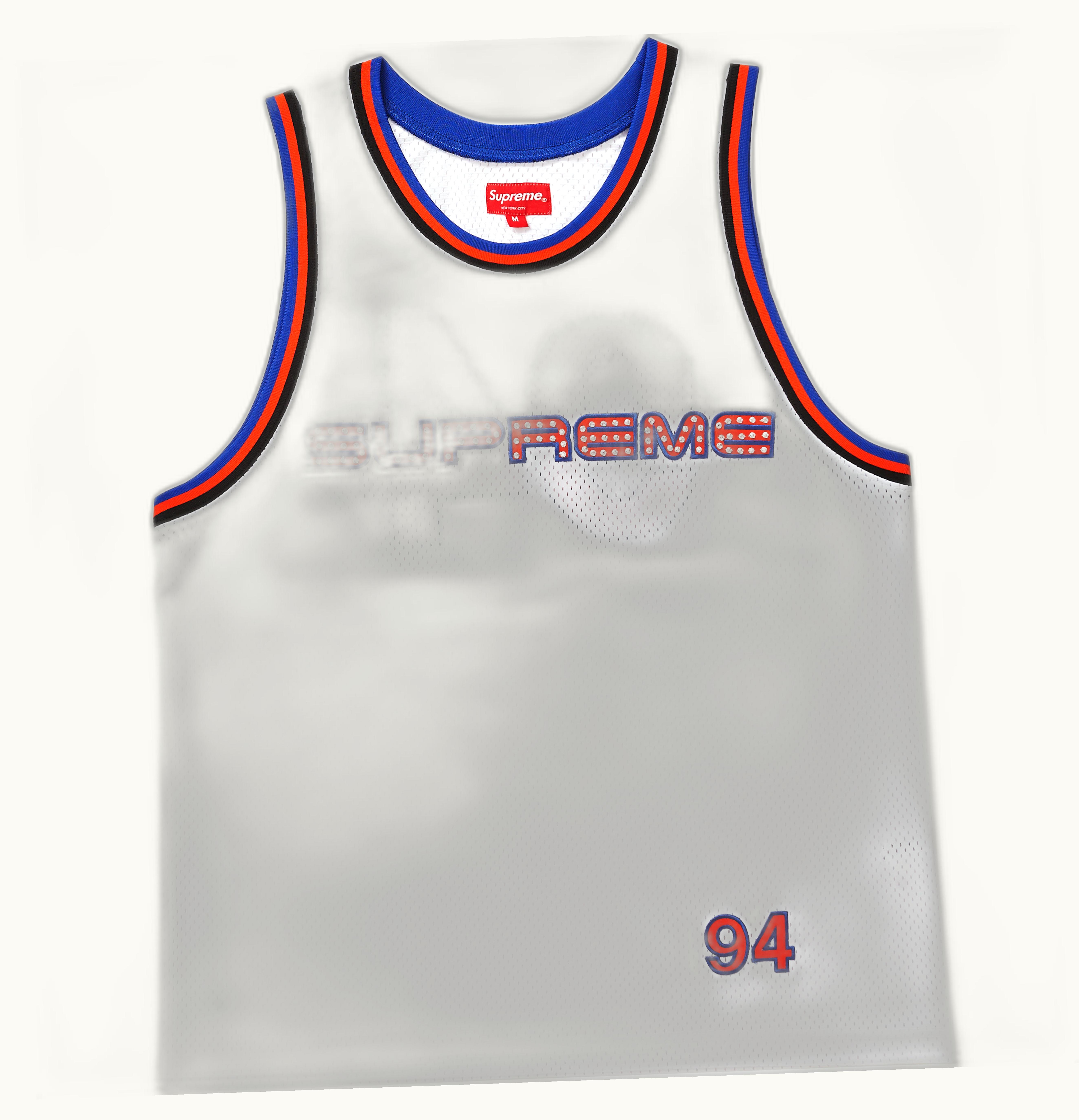 Supreme Supreme Rhinestone Basketball Jersey White
