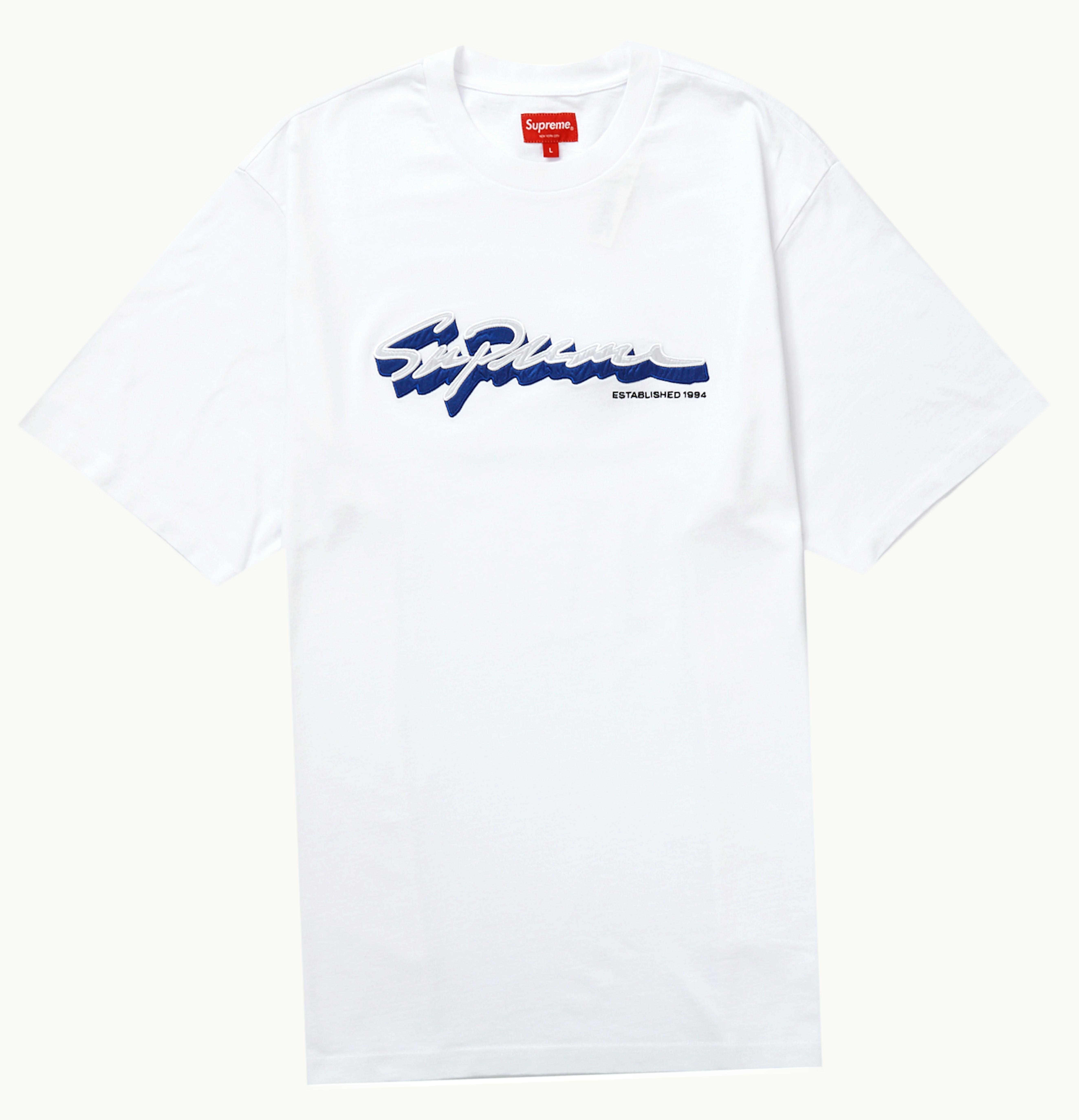 Supreme Supreme Shadow Script S S Top White