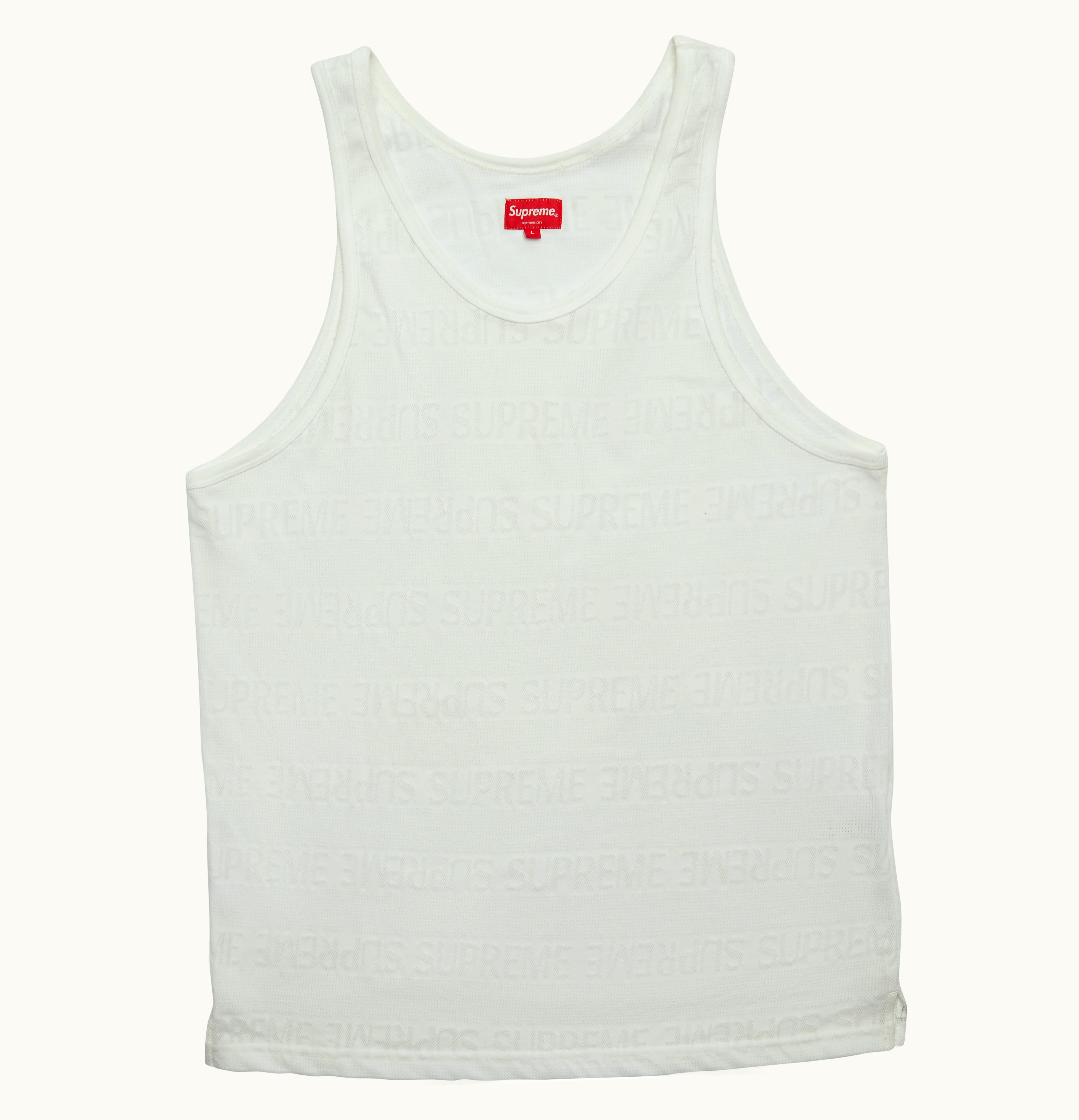 Supreme Supreme Mesh Stripe Tank Top White
