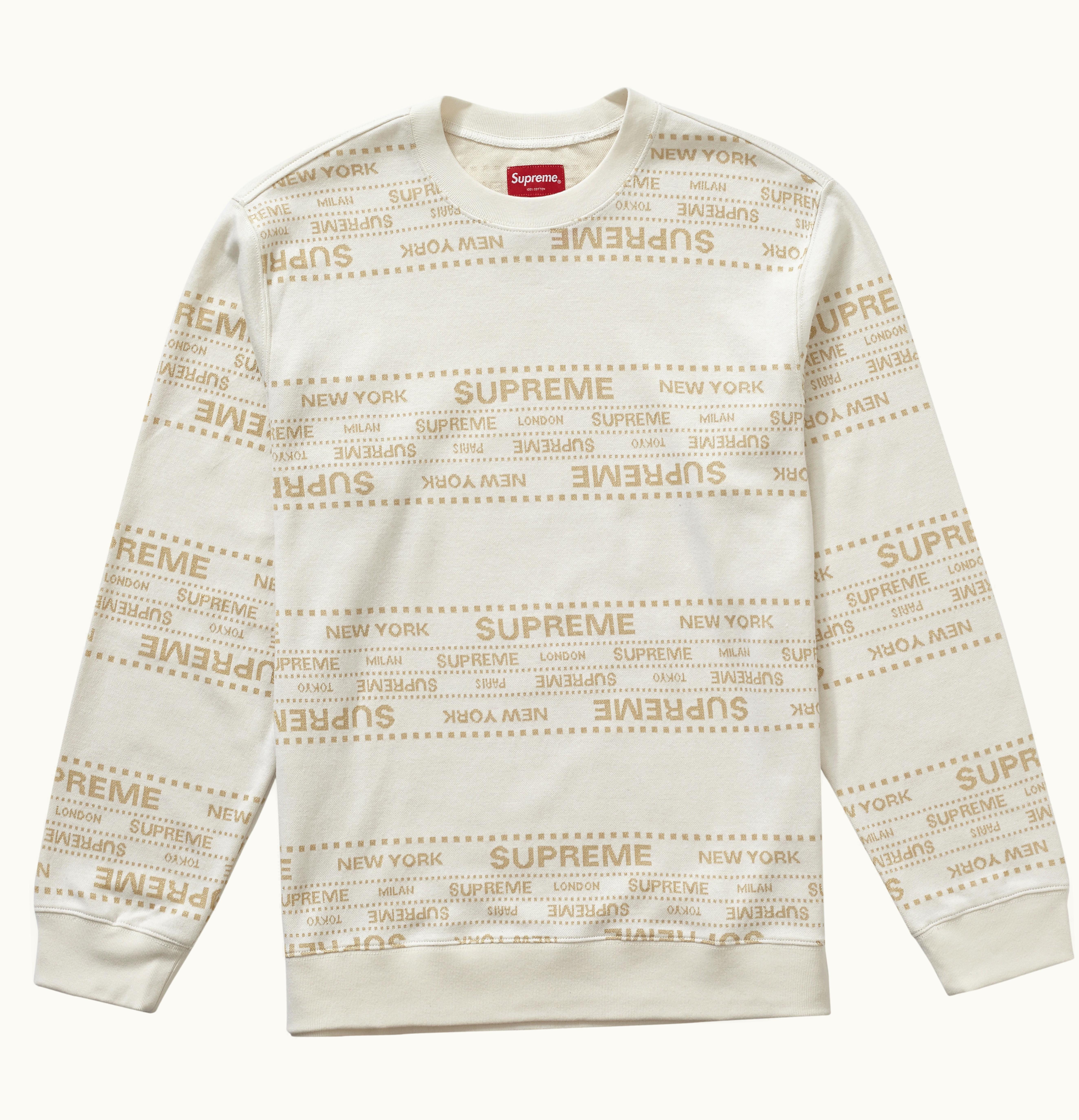 Supreme Supreme Metallic Jacquard Crewneck White