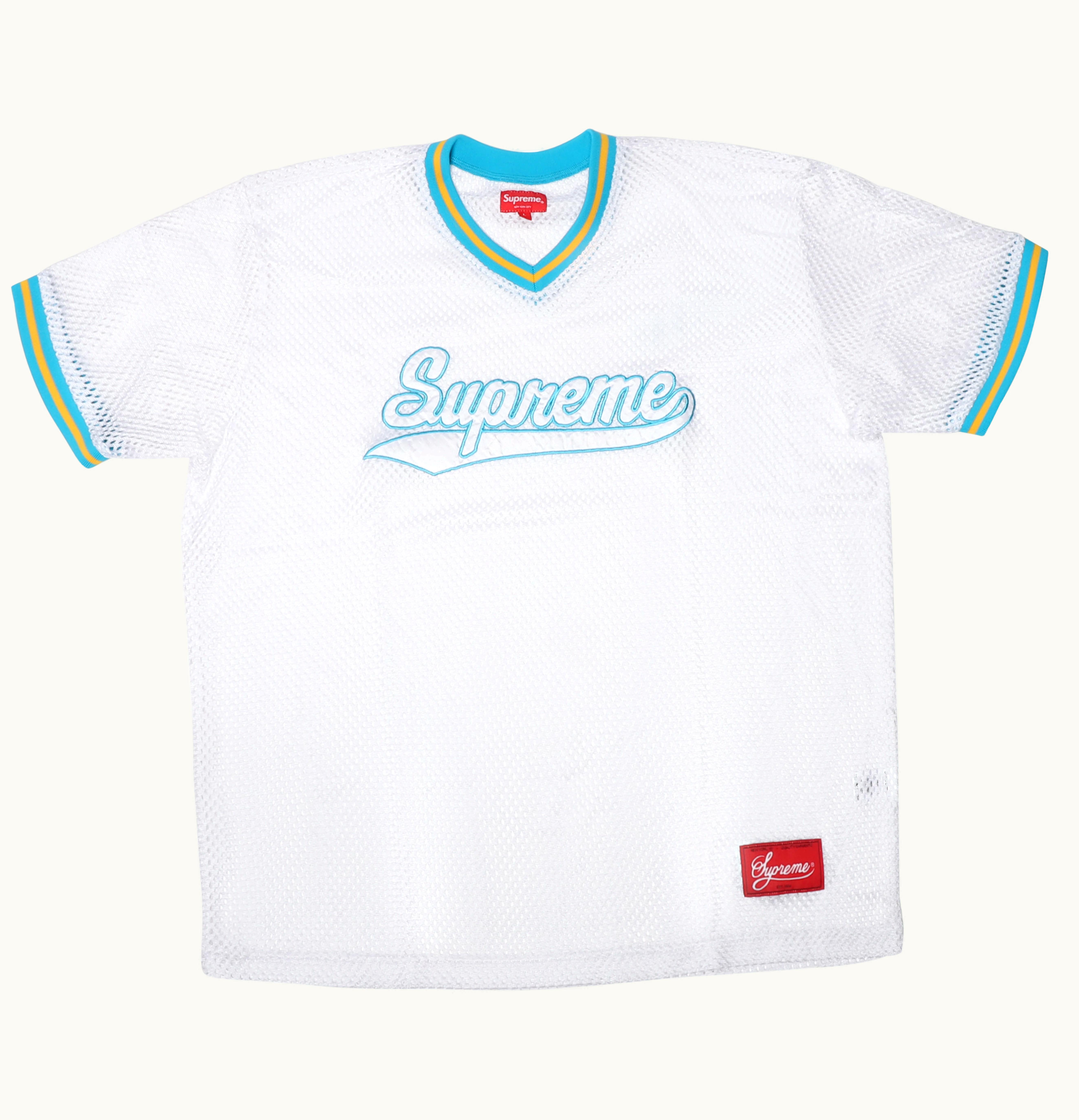 Supreme Supreme Mesh Baseball Top White SS18