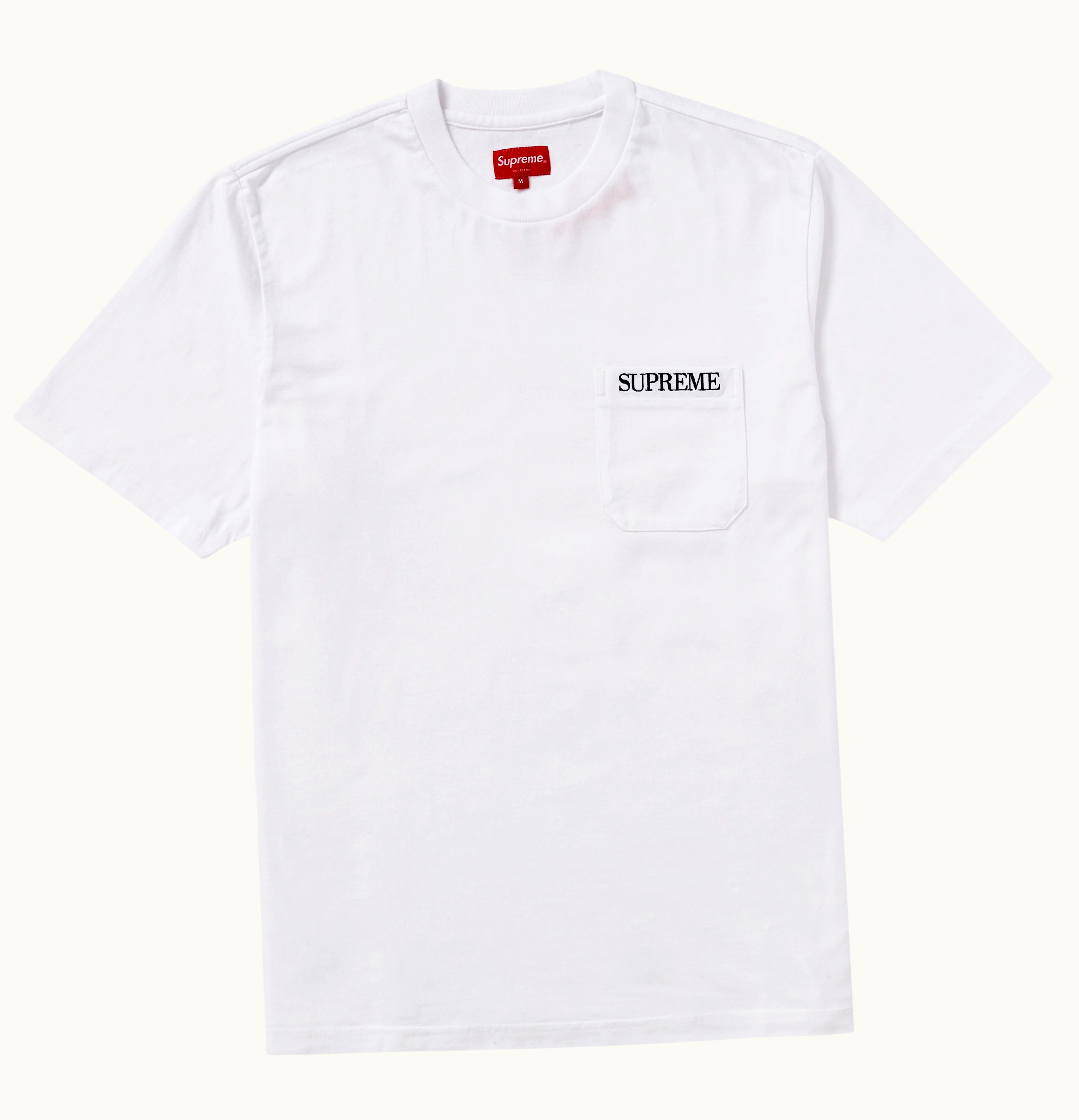 Supreme Supreme Embroidered Pocket Tee White
