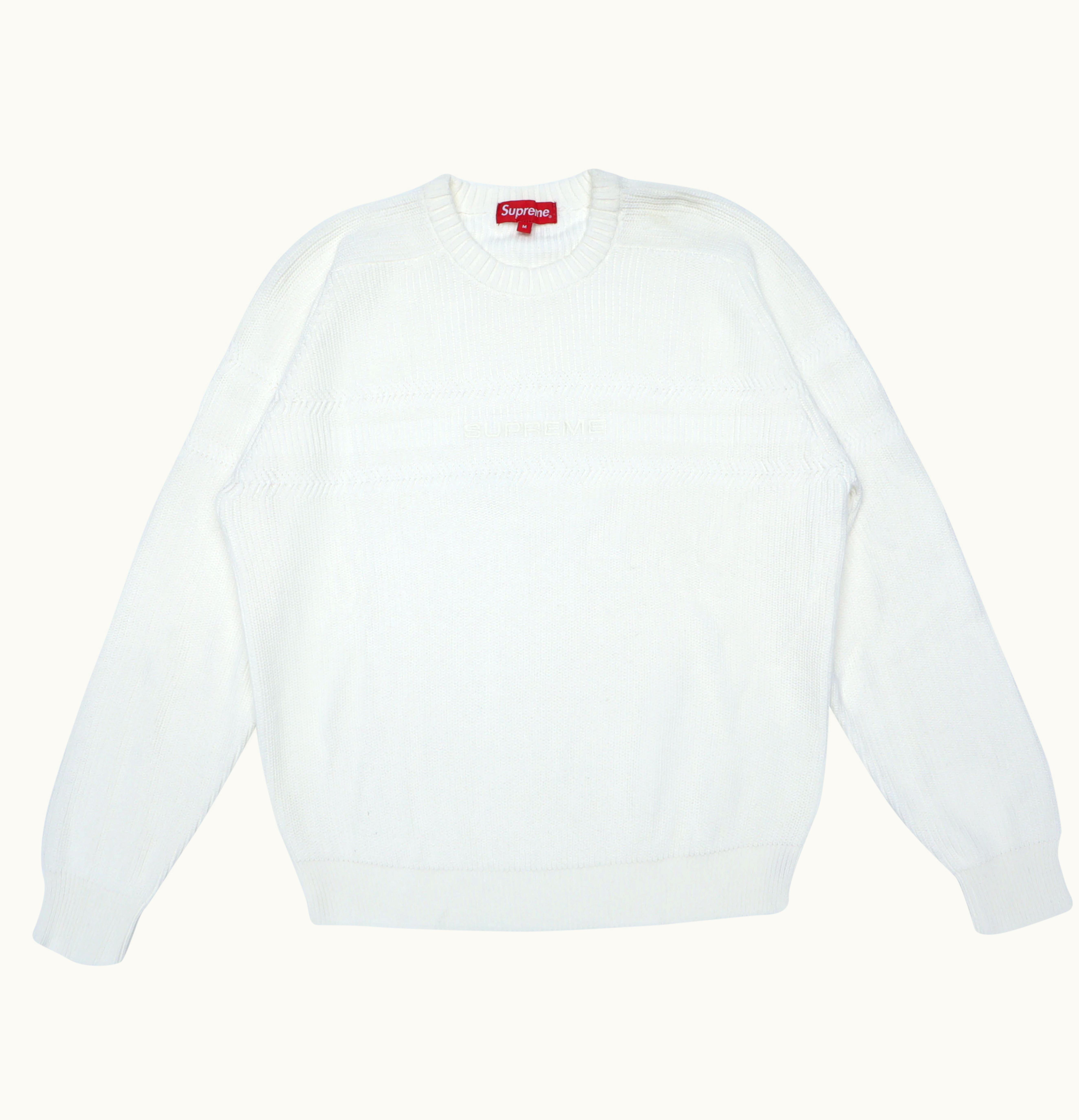 Supreme Supreme Chest Stripe Raglan Sweater White